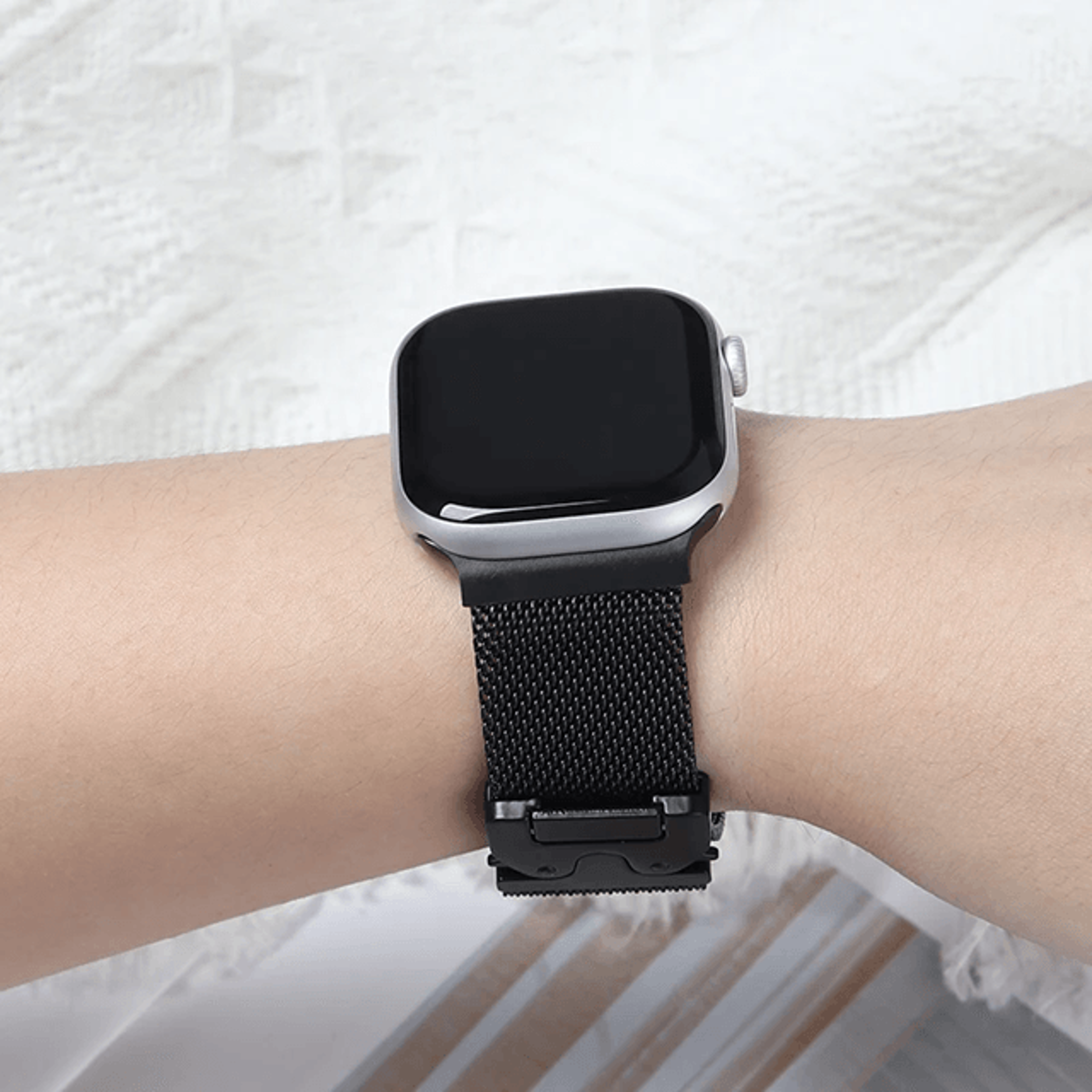 premium milanese mesh strap for apple watch stainless steel band