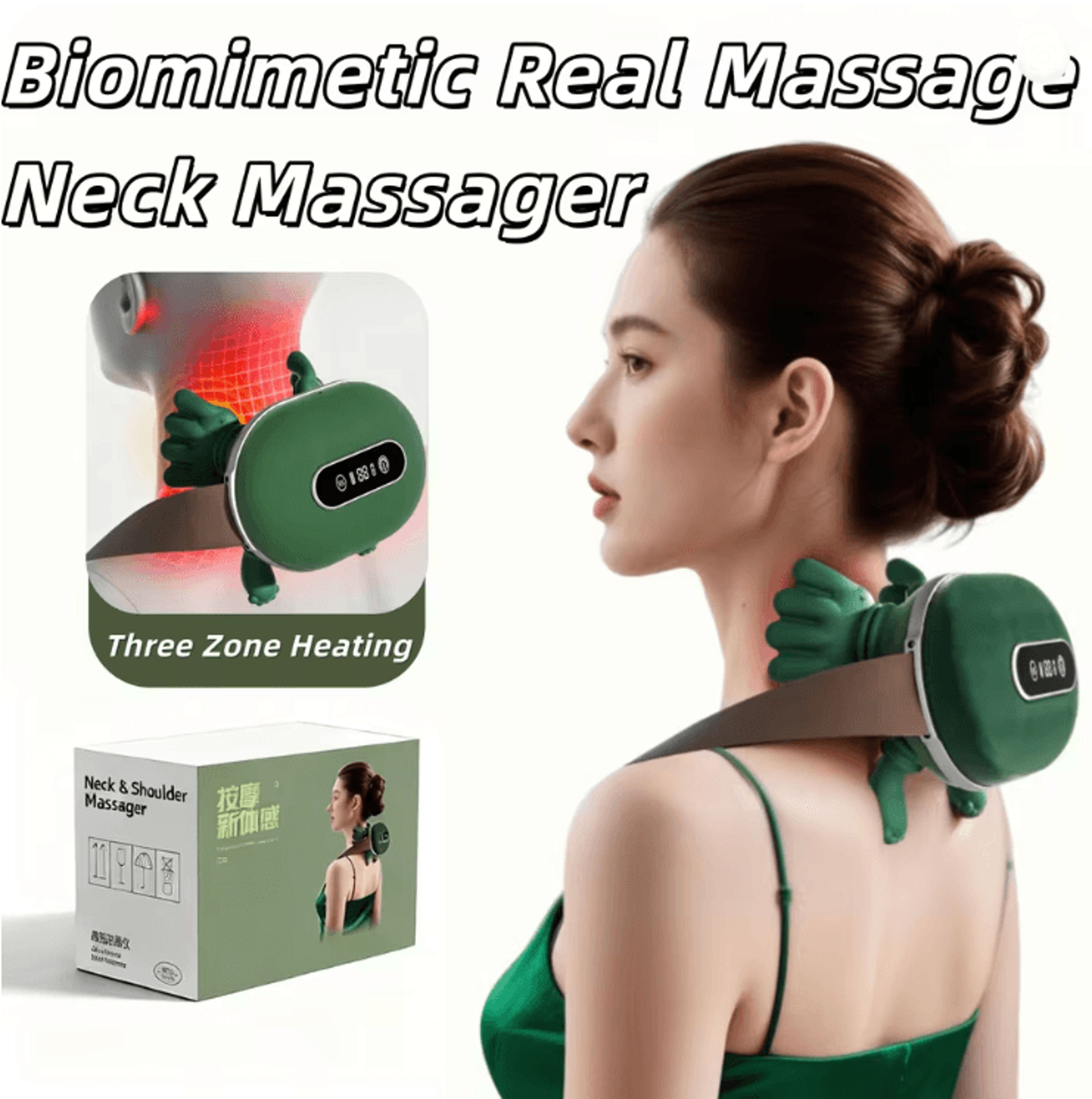 cervical comfort heated neck massager with deep kneading and heat therapy