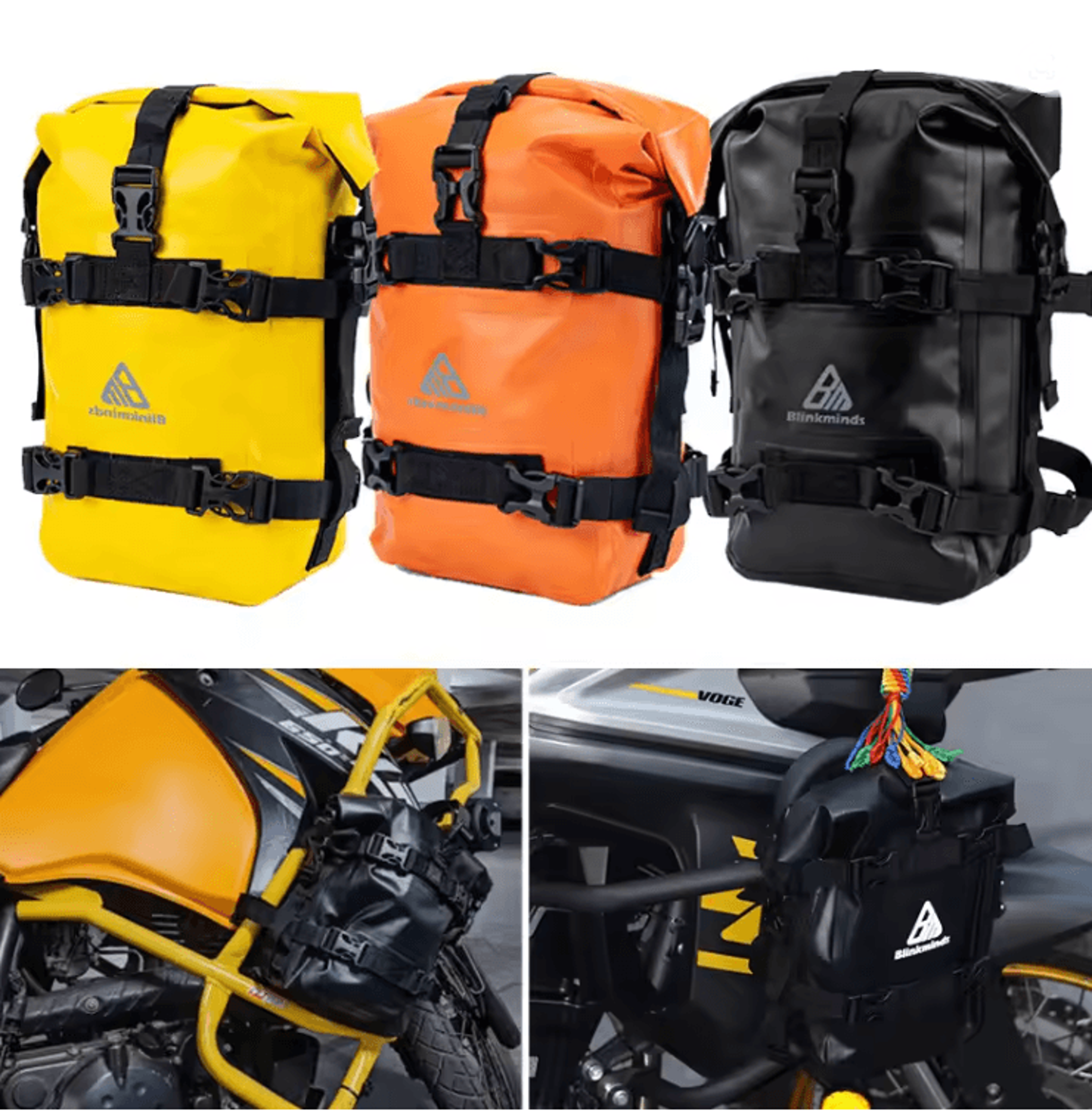 waterproof crash bar tool bag for adventure motorcycles