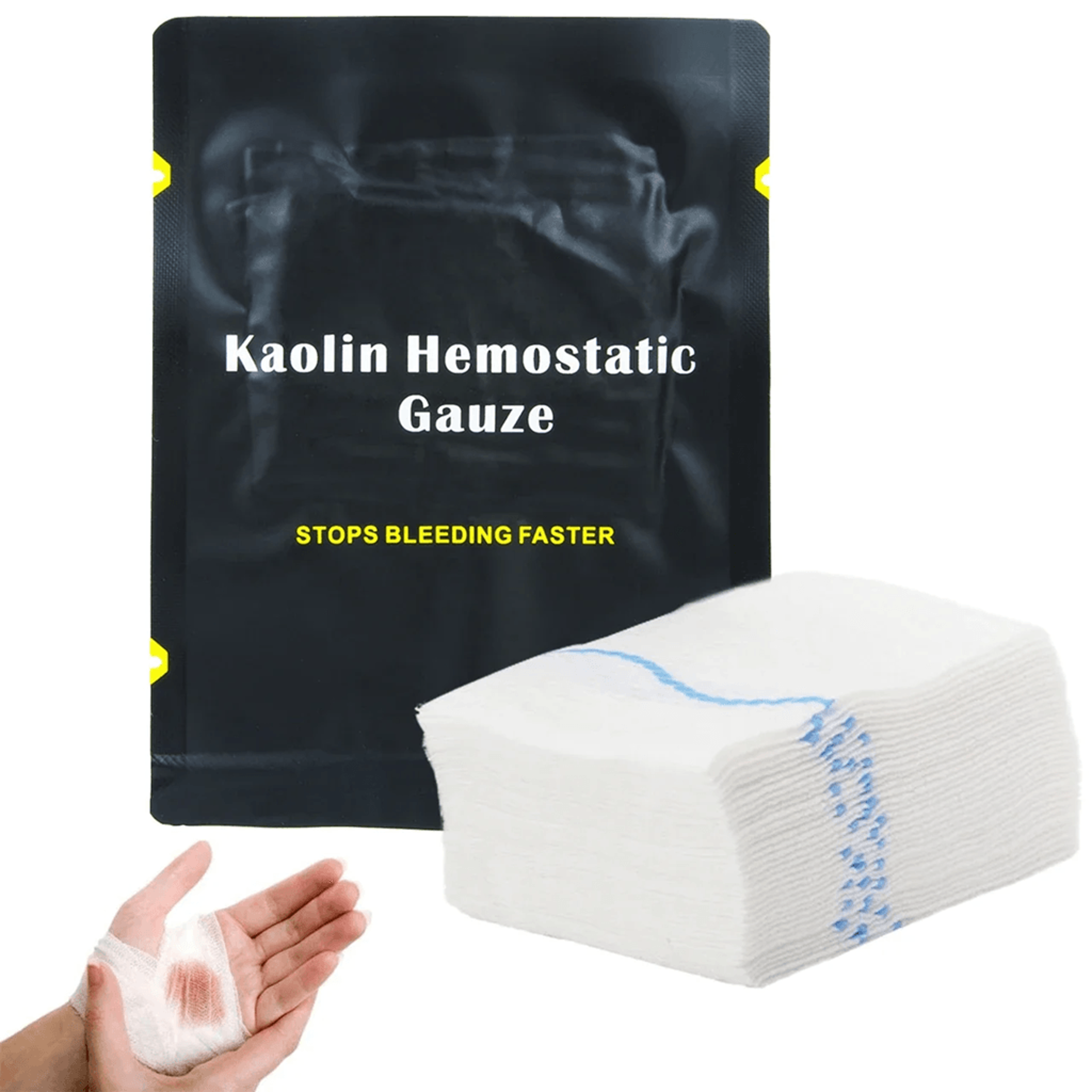 kaolinpro z fold hemostatic gauze for tactical first aid and emergency trauma care