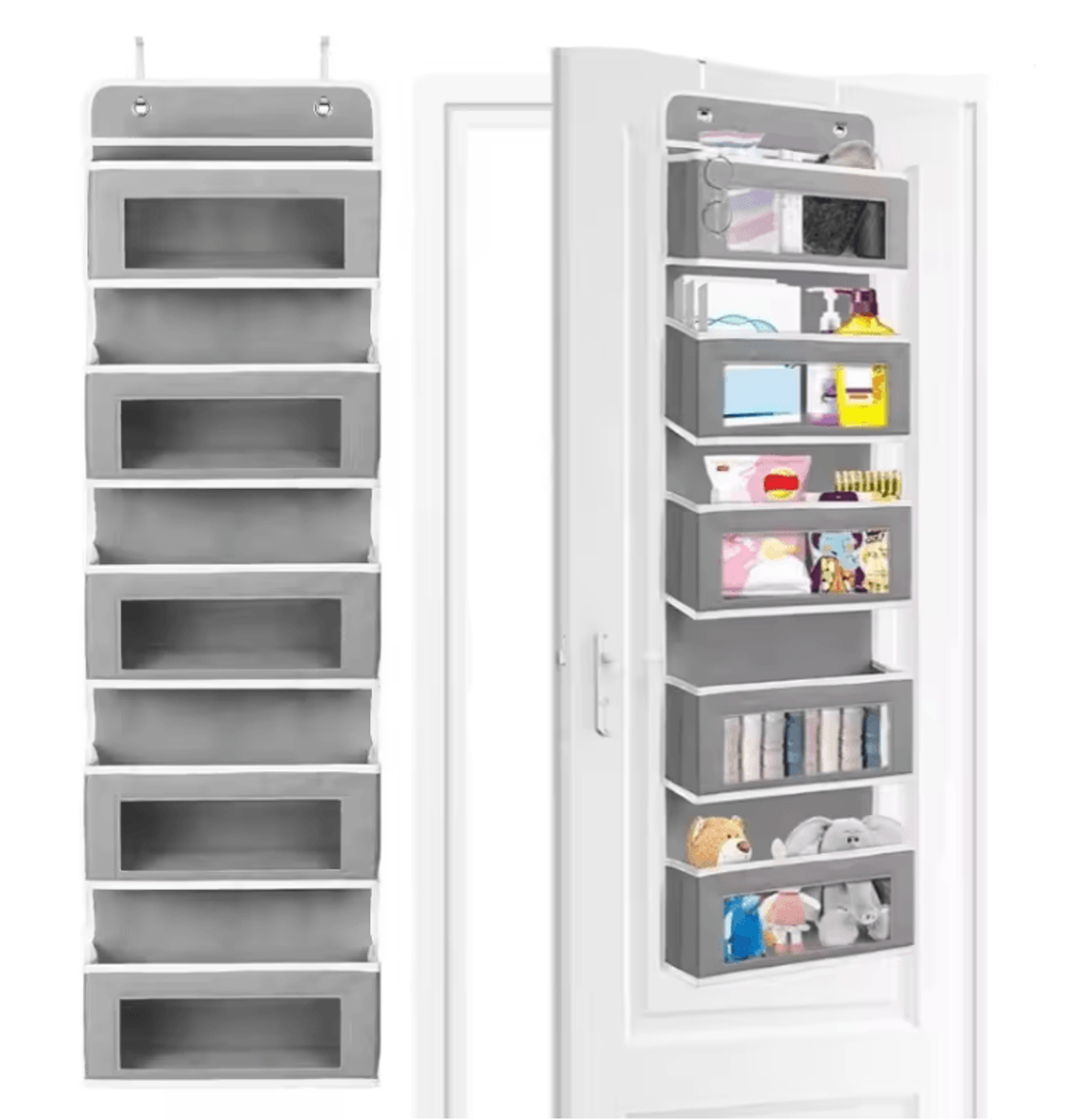 overdoor 5 shelf hanging storage organizer with large capacity pockets