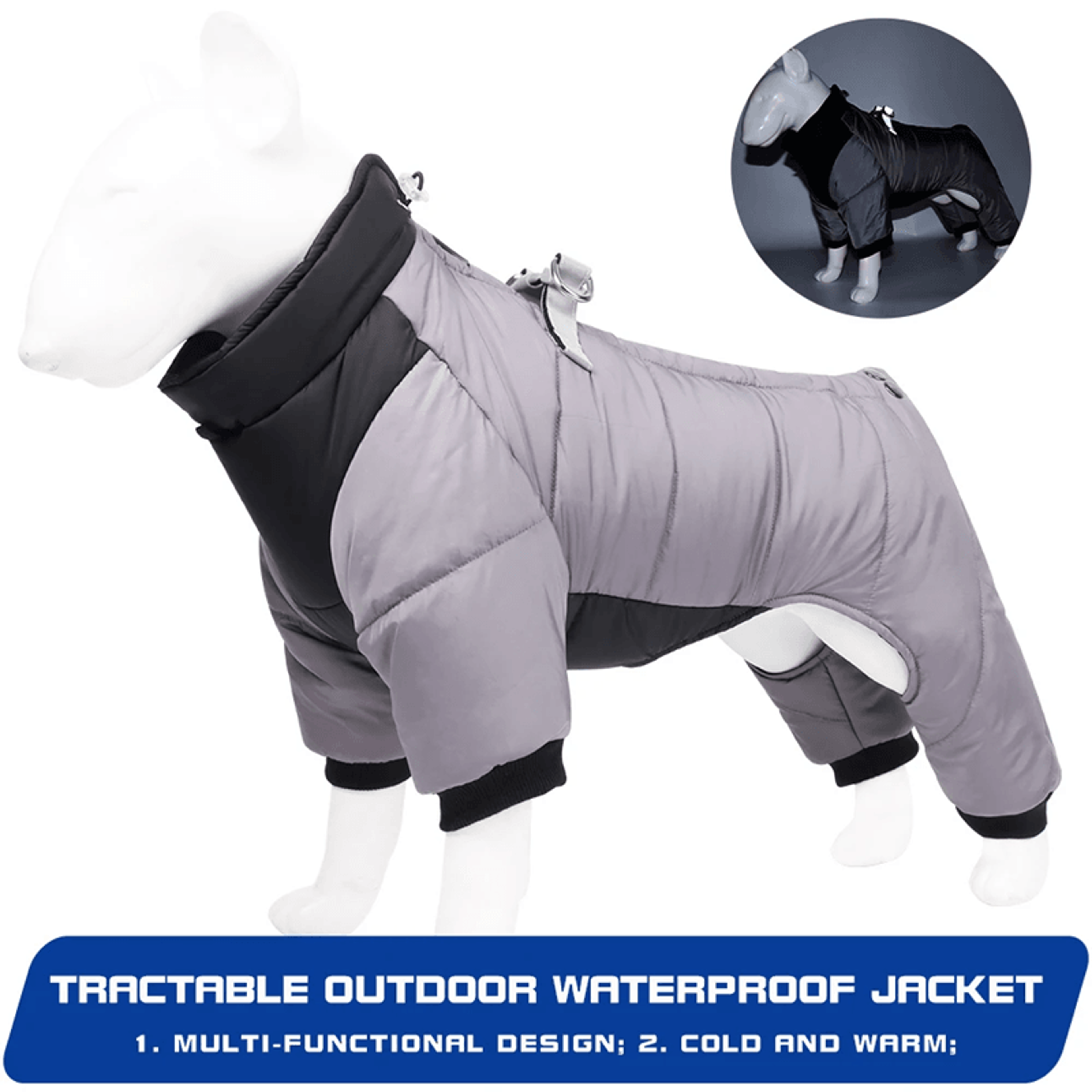warmpup waterproof winter jacket for small & medium dogs