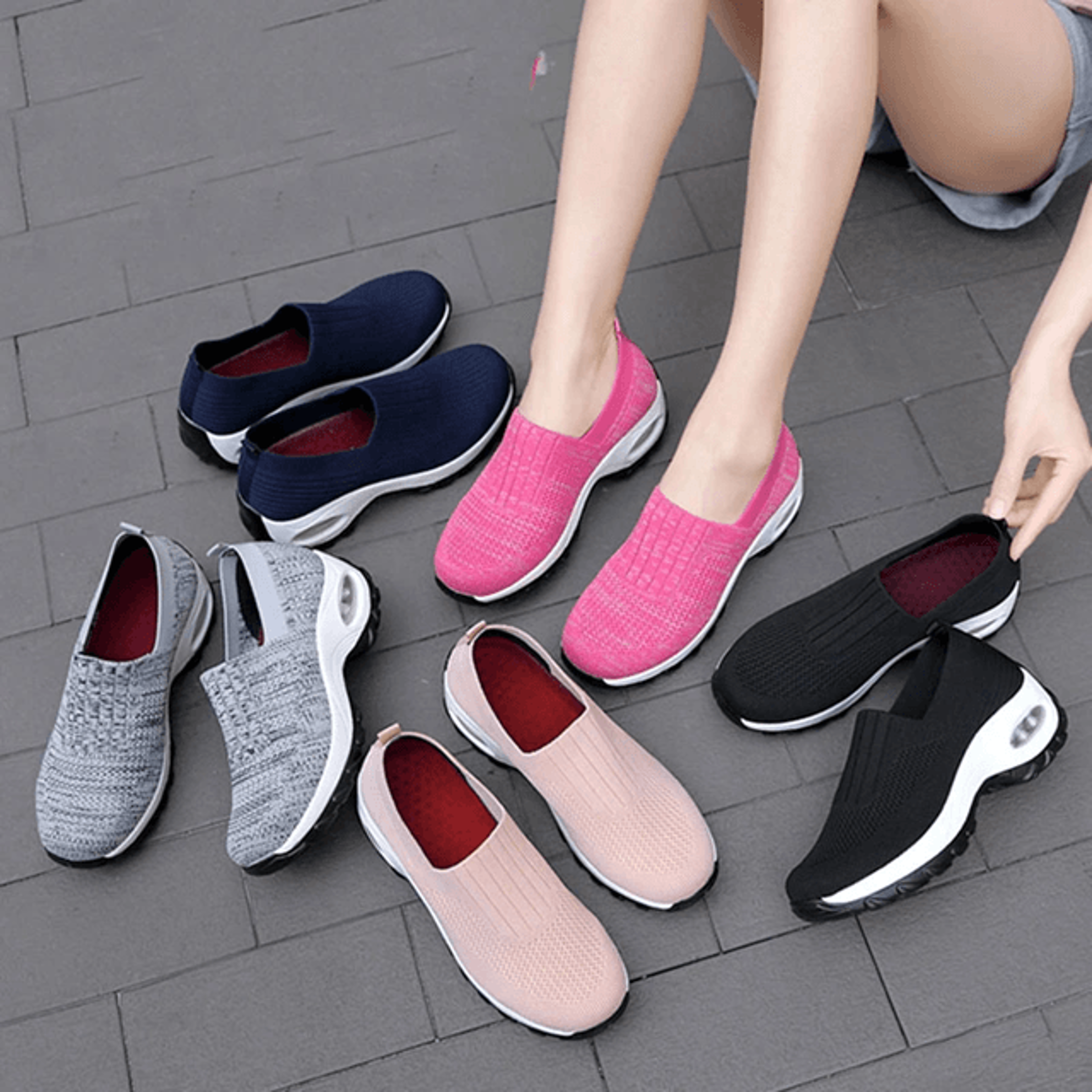walkease orthopedic platform mesh slip-on shoes for women