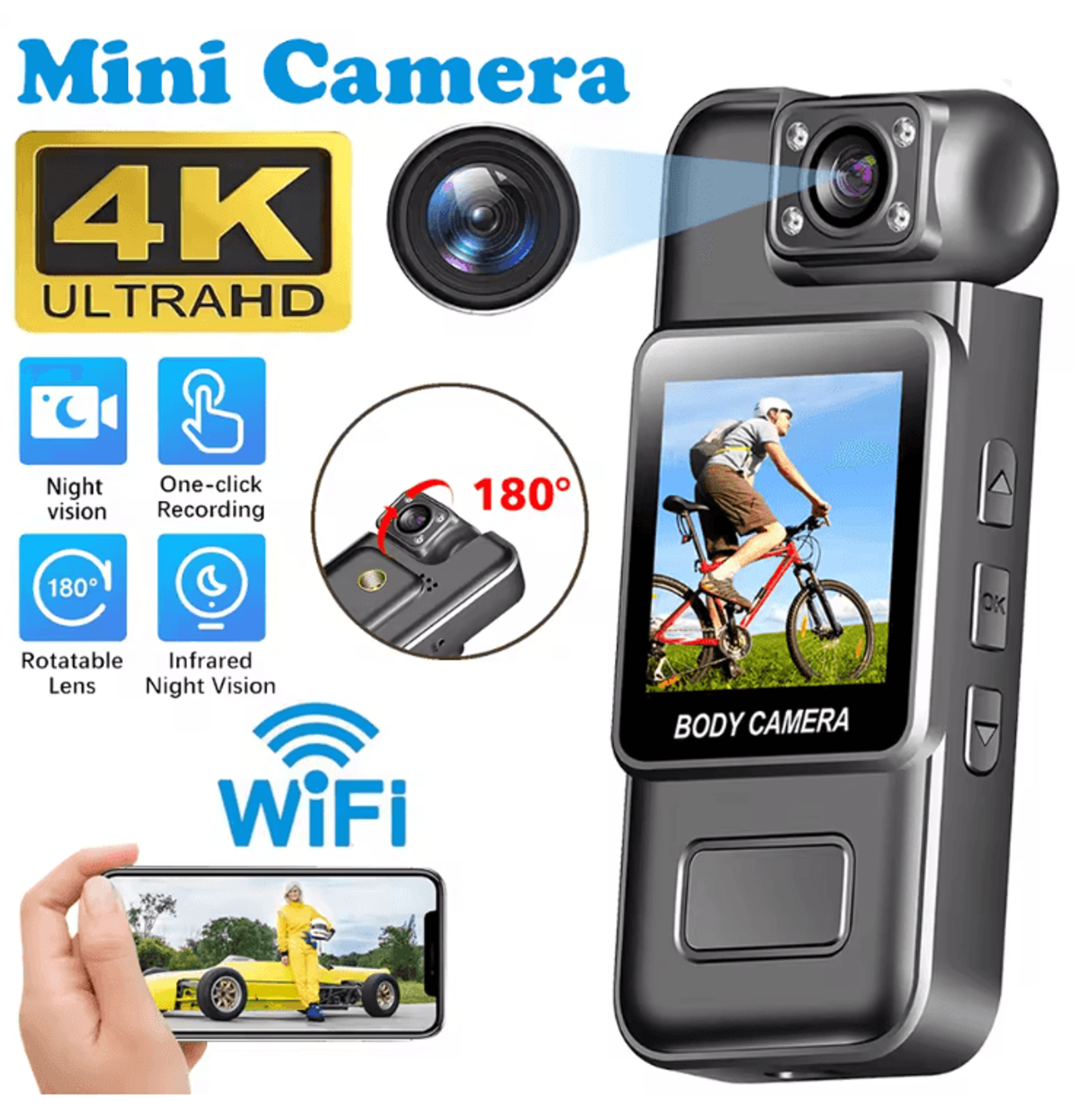 ultraview 4k wifi mini body camera