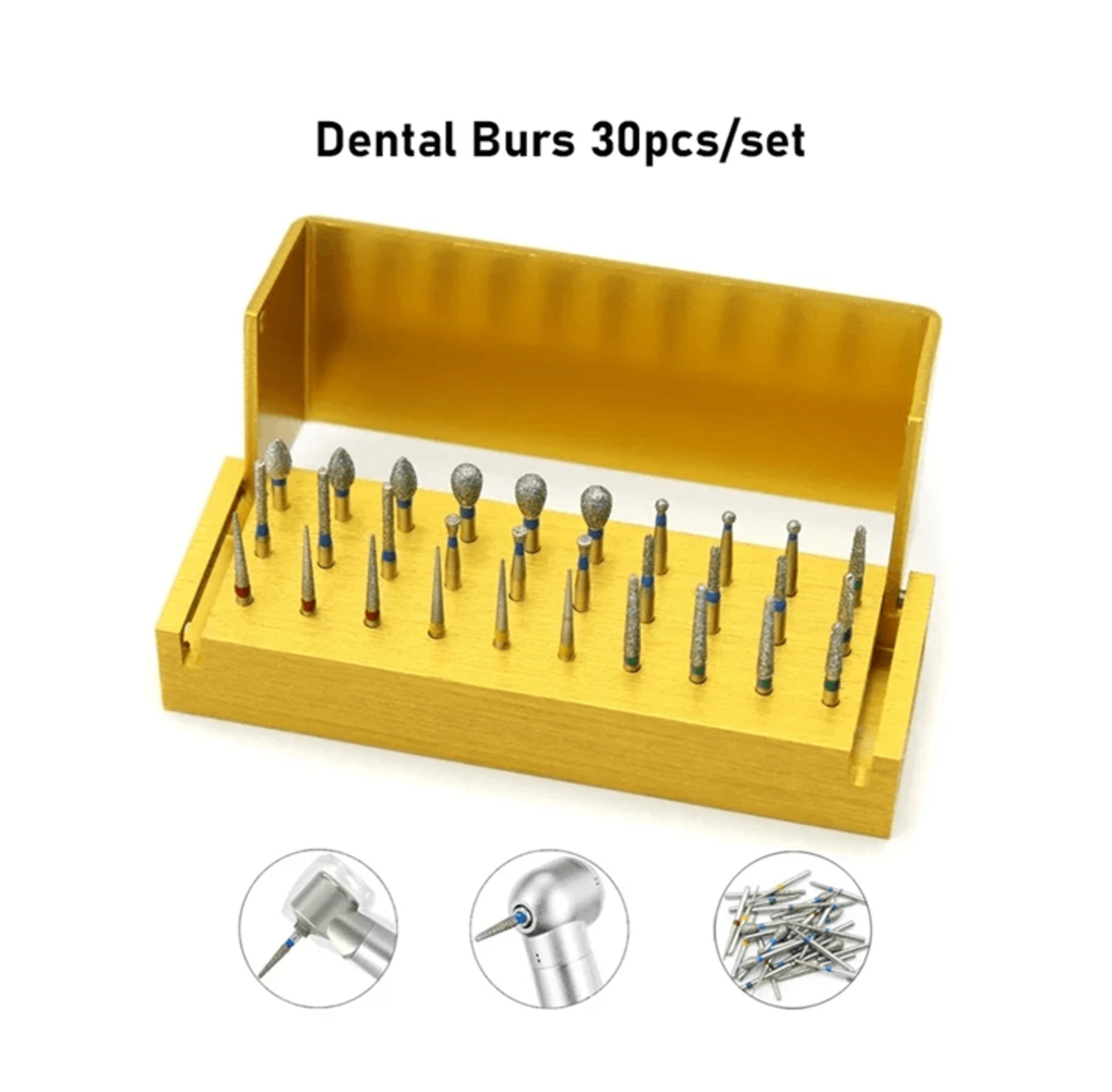 dentpro 30-piece aluminium dental bur kit