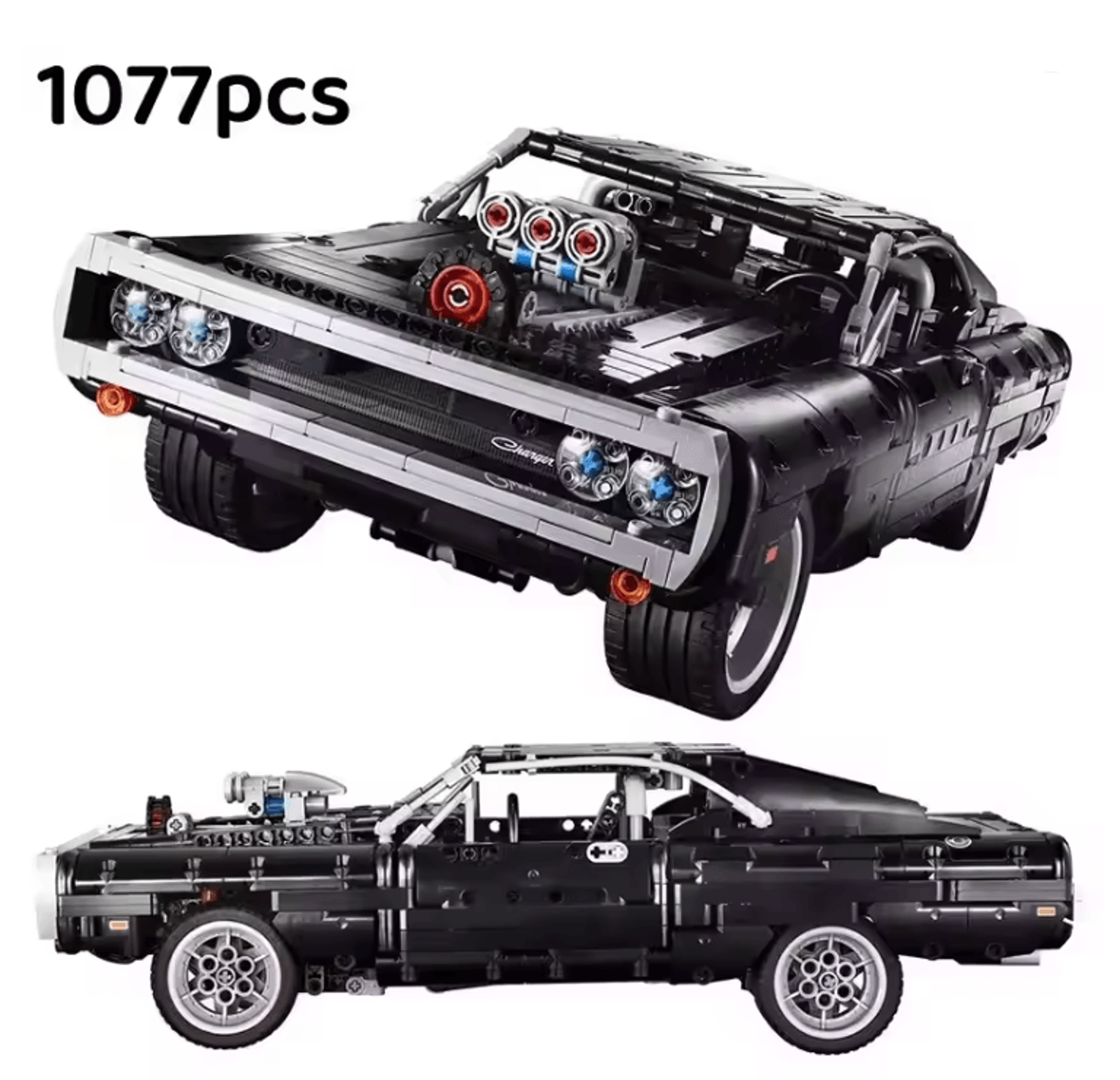 fast racer dodge charger building block car model
