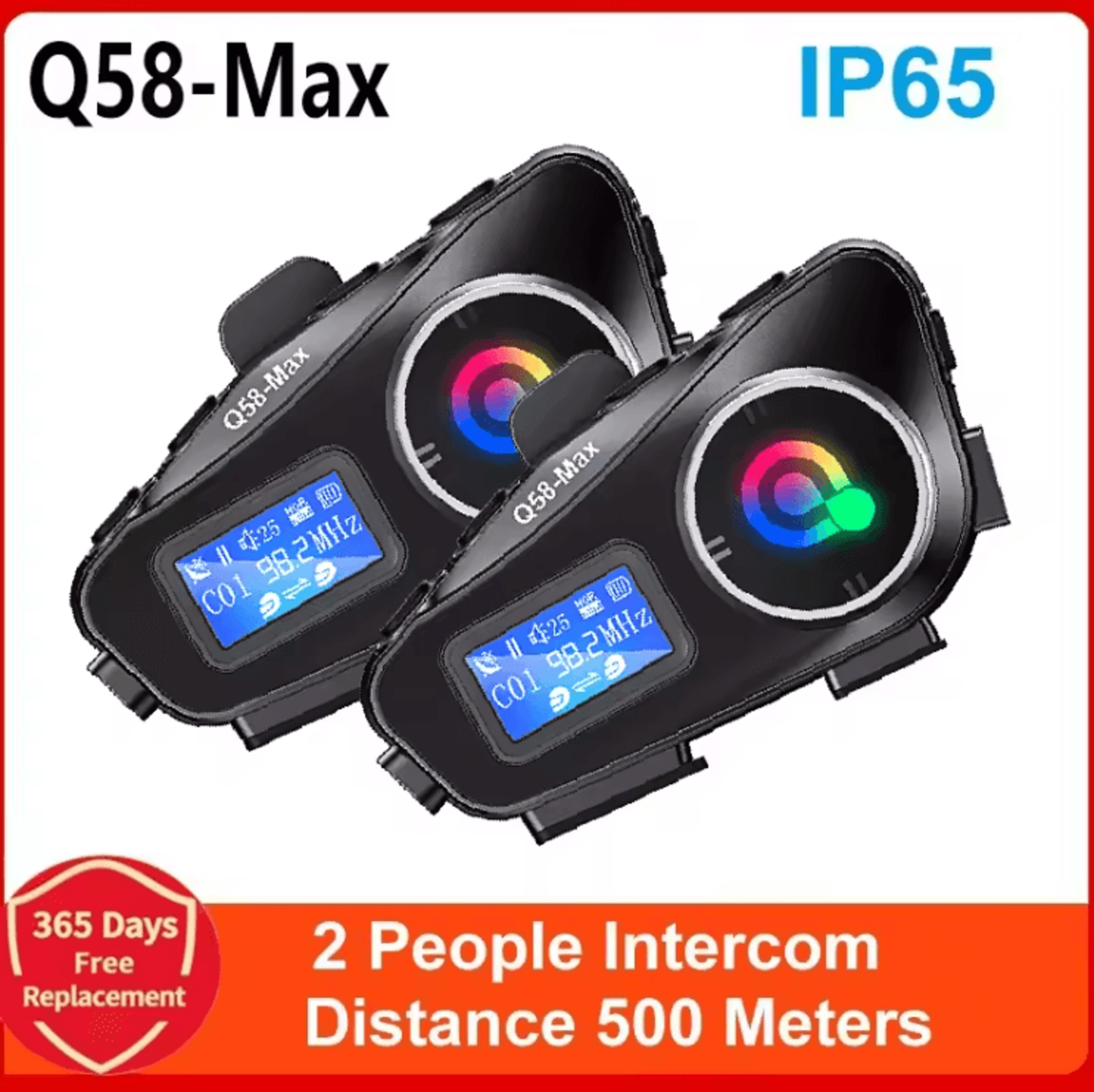ridecomm q58 max motorcycle bluetooth intercom