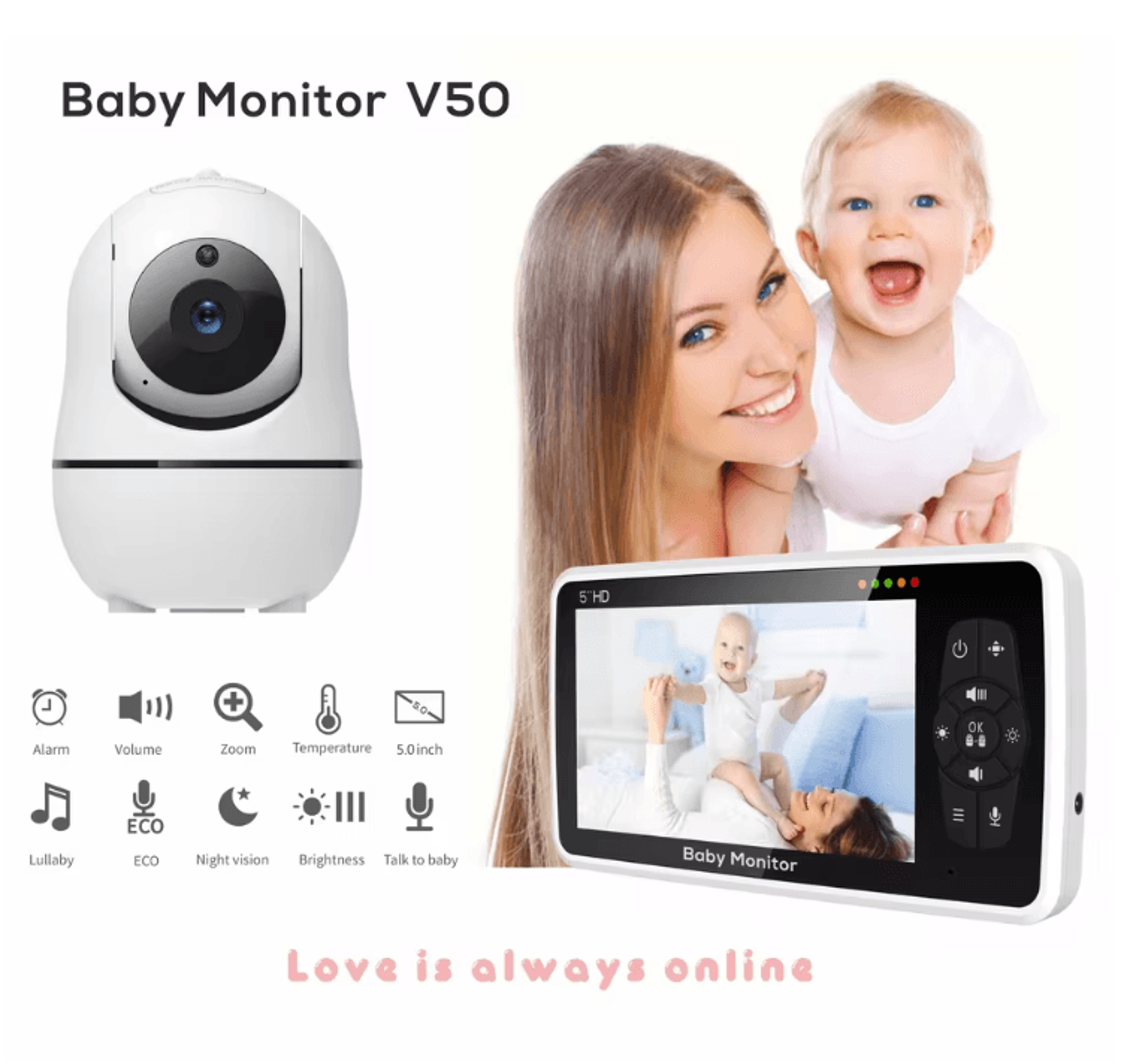 lumaguard dual camera baby monitor with night vision and two way audio
