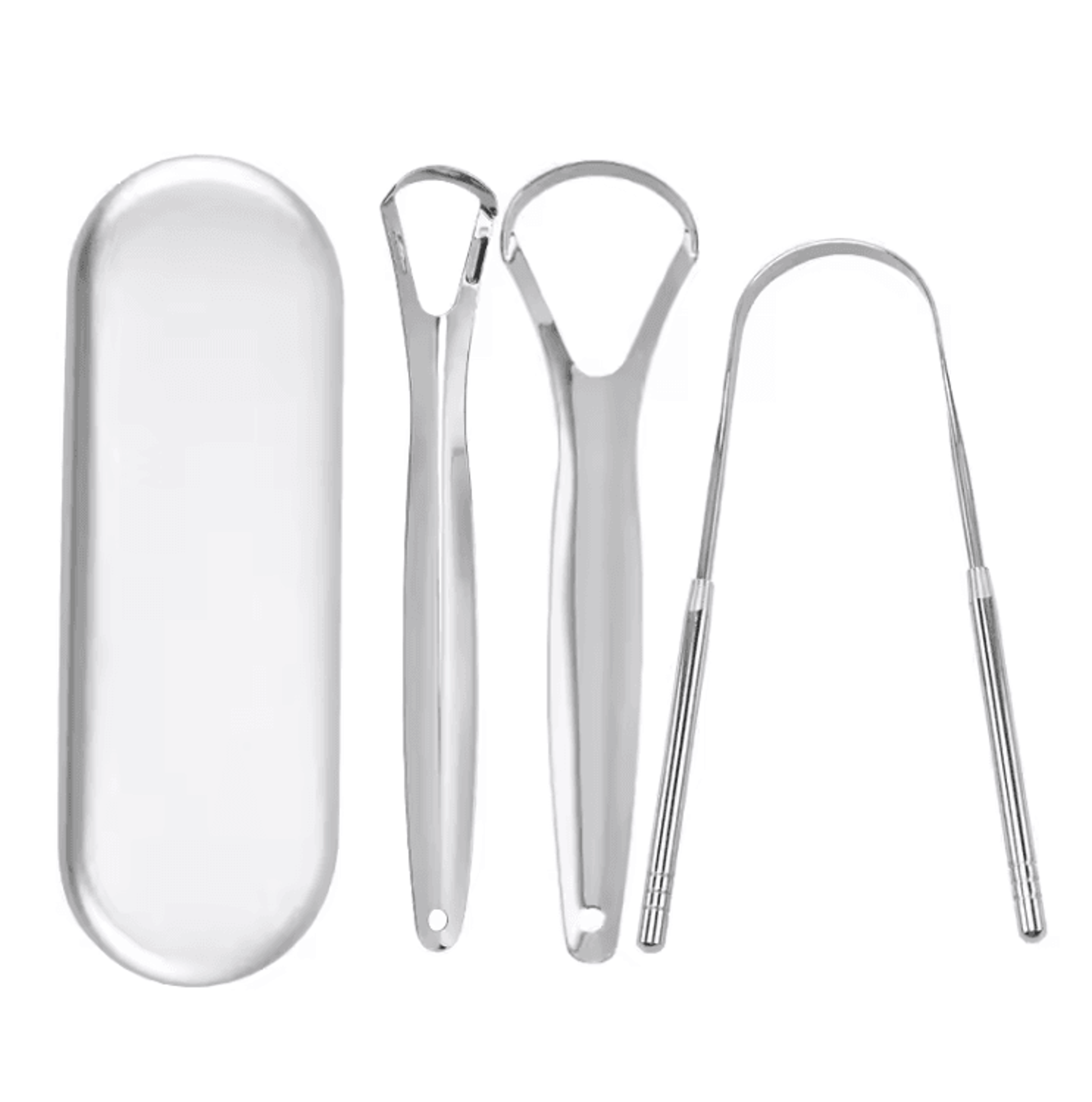 puresteel metal tongue scraper cleaner set