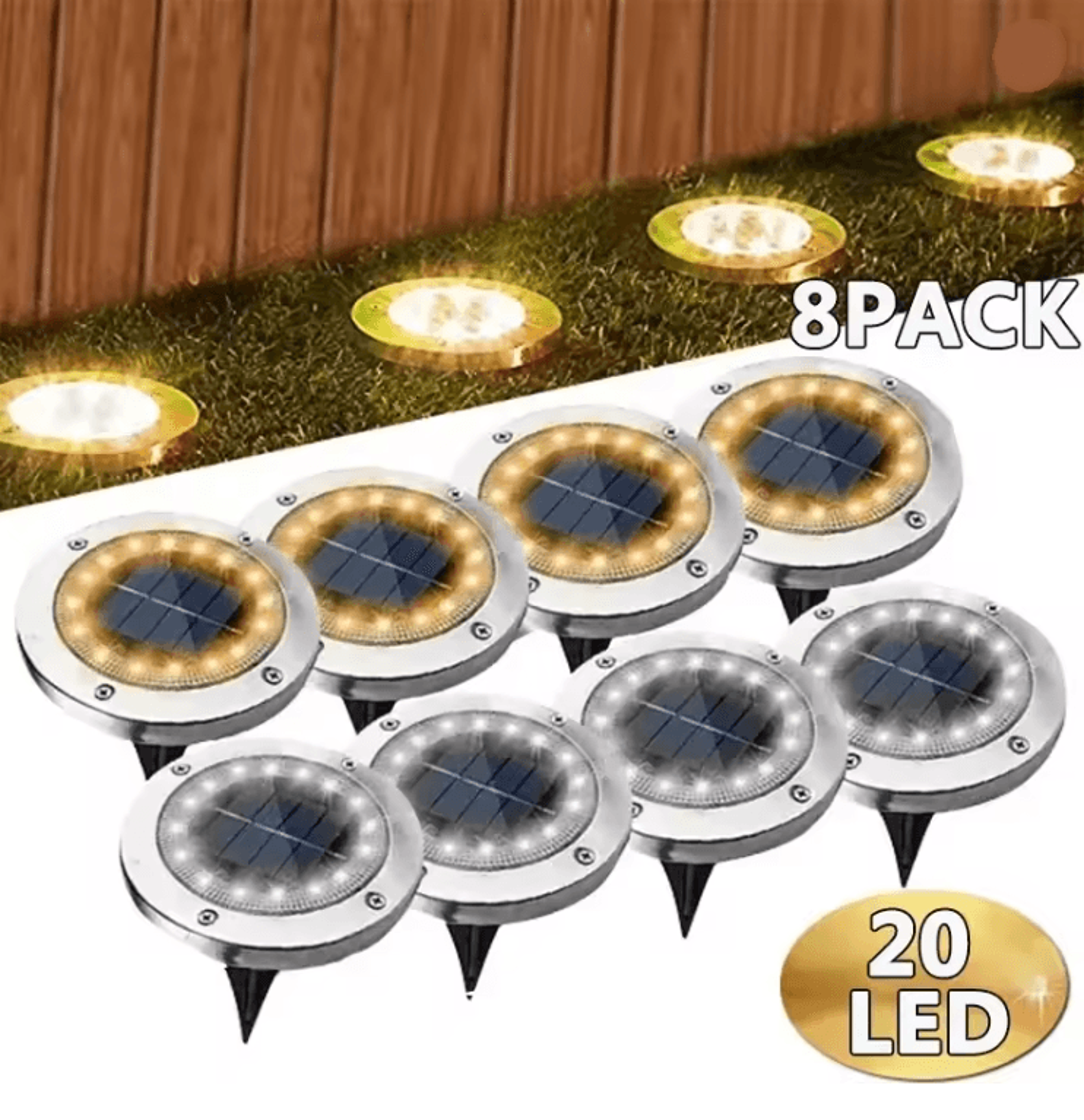 solarglow outdoor disk lights set