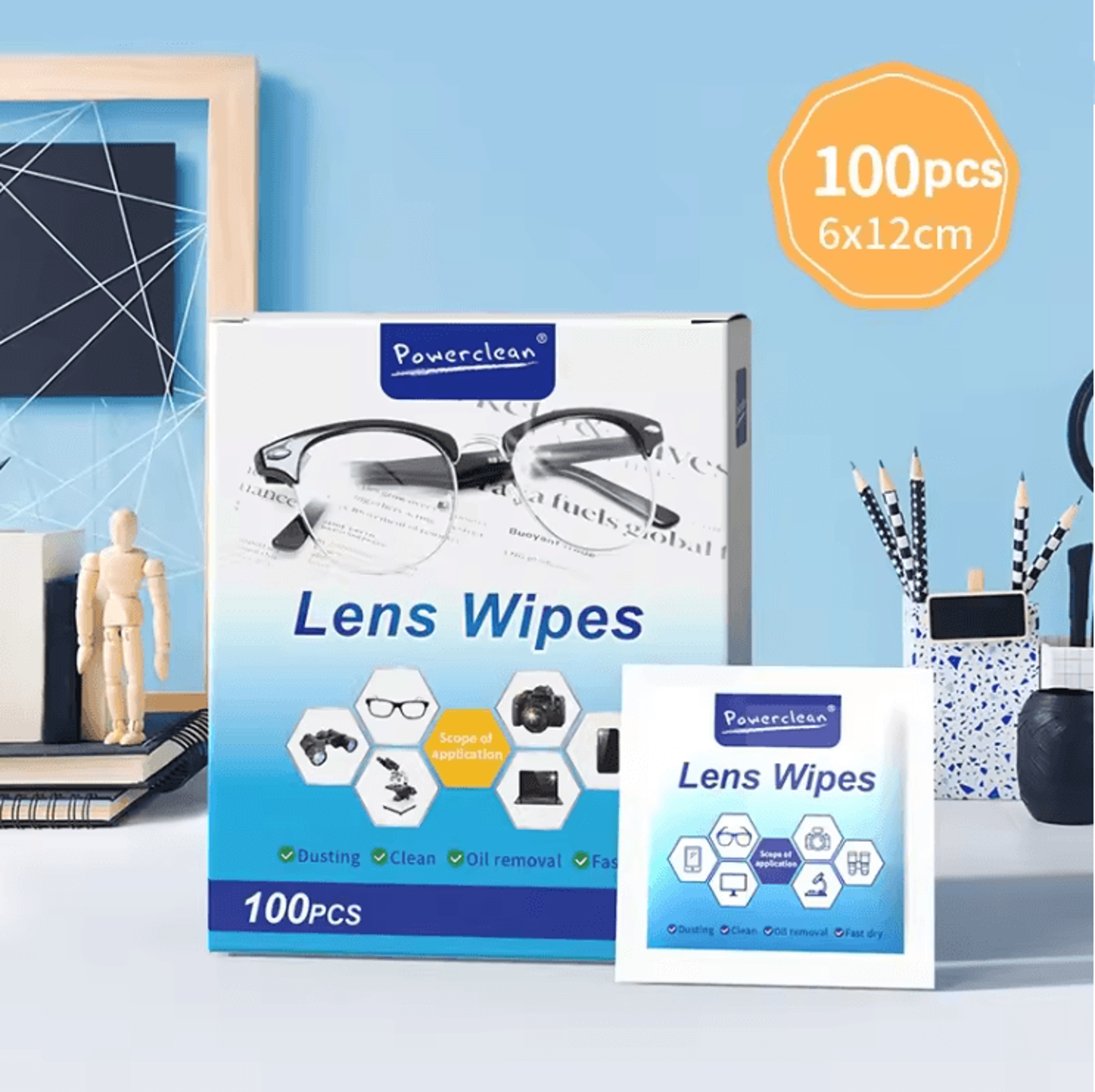 crystalclear glasses screen wipes 100 pack