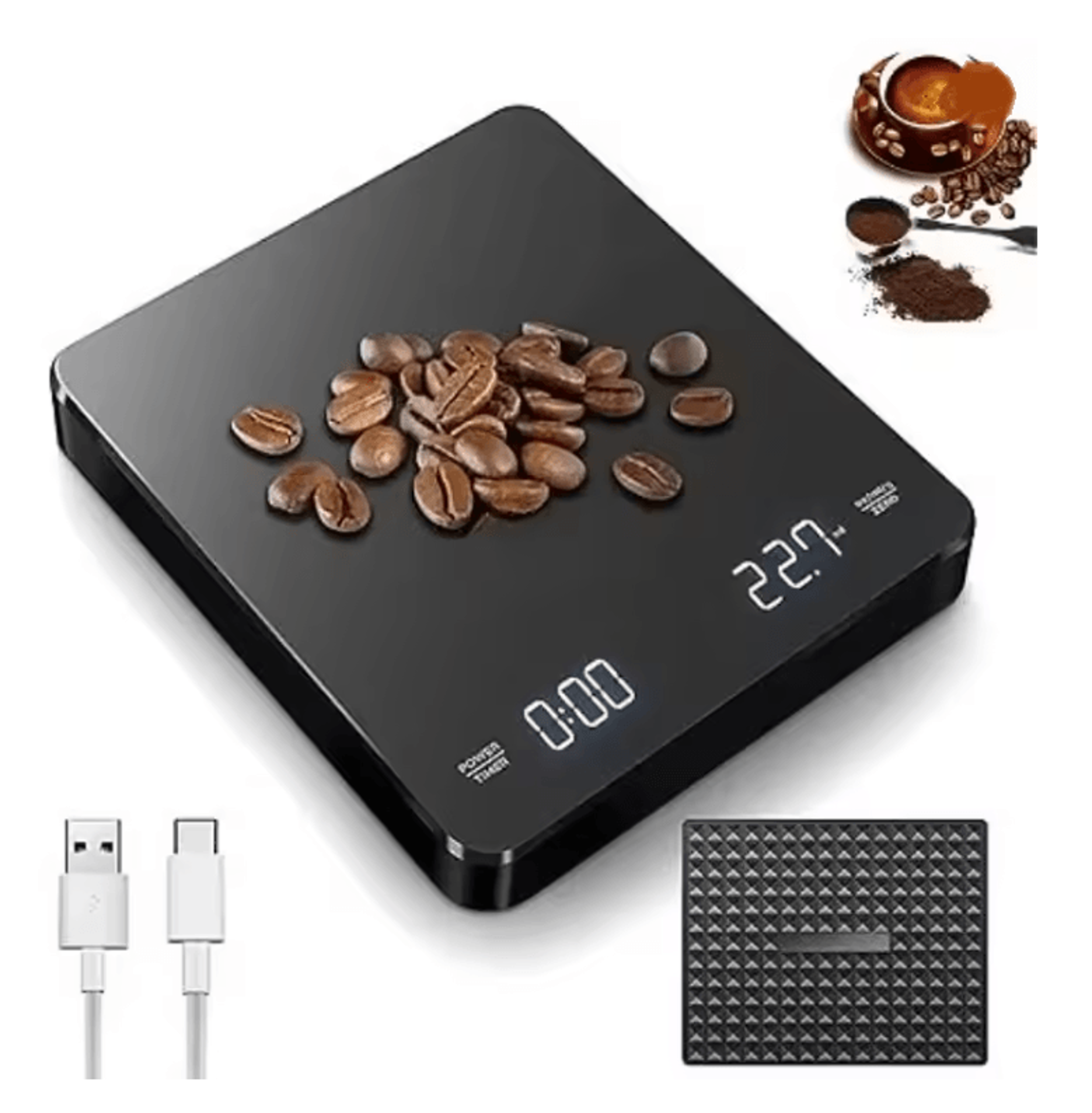 brewmaster precision coffee scale 25 kg usb recharge
