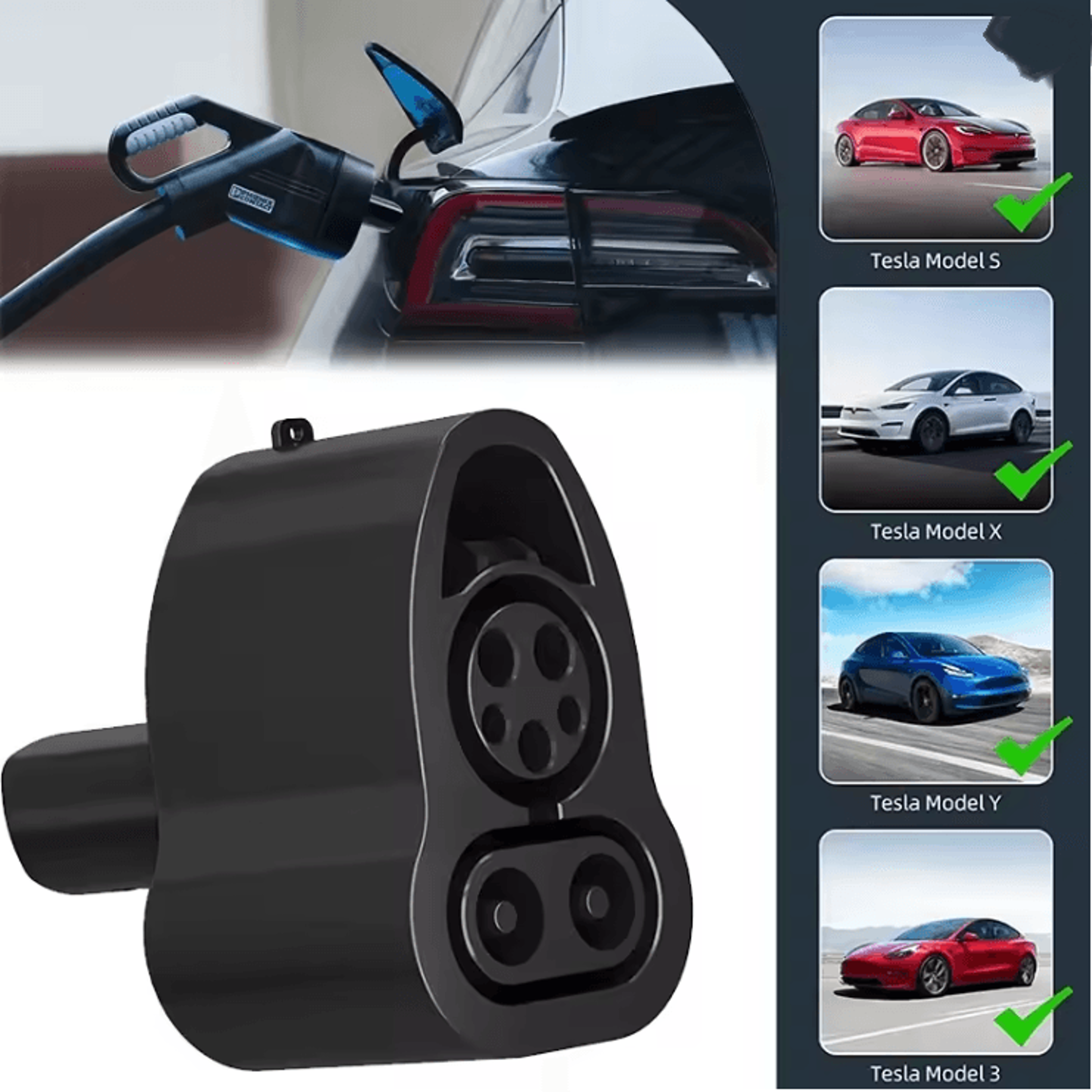 ccs1 to tesla fast charging adapter converter for model 3/x/y/s