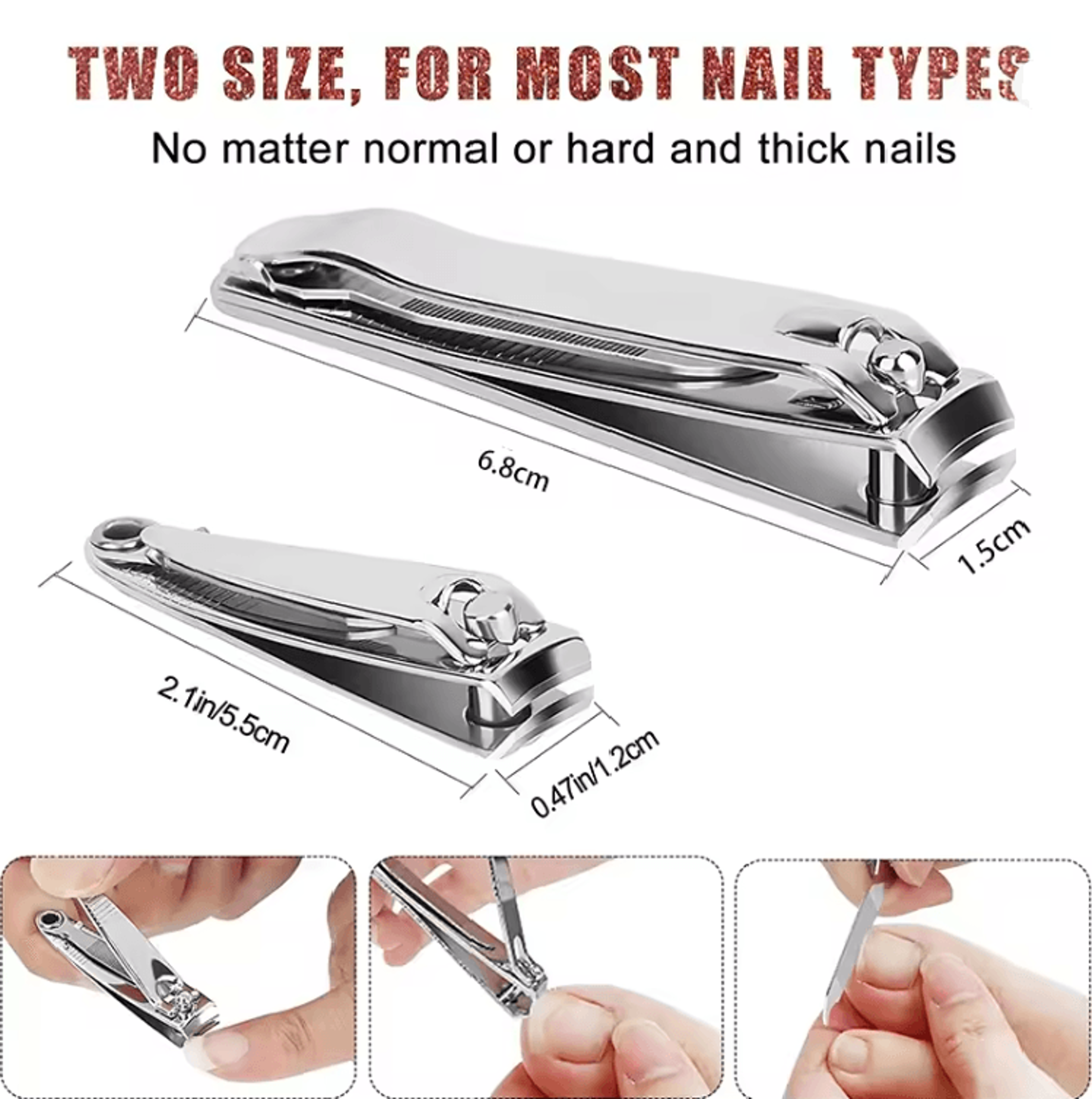 precisionedge stainless steel nail clippers for thick and hard nails