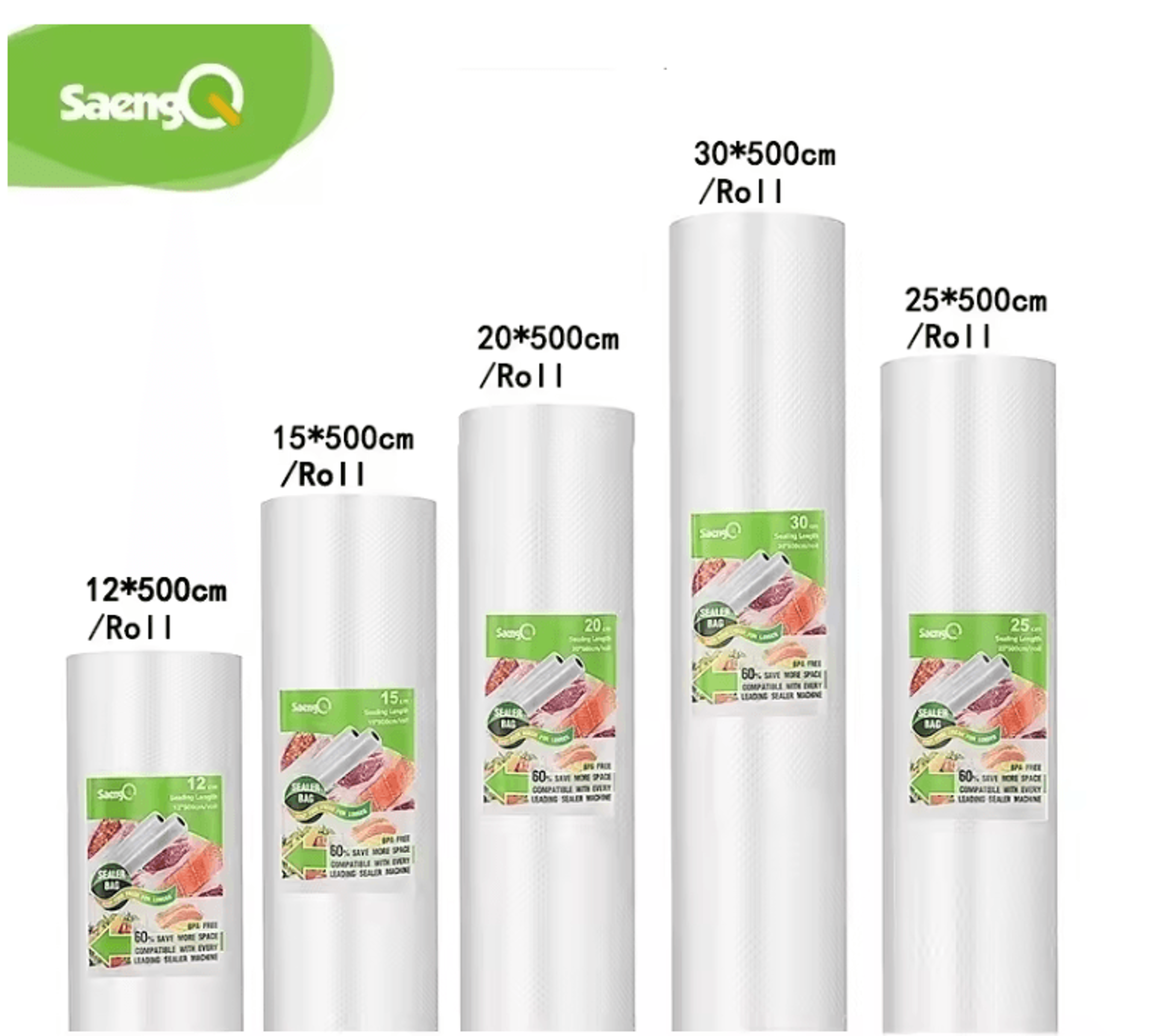 saengq vacuum sealer rolls for food fresh keep long life