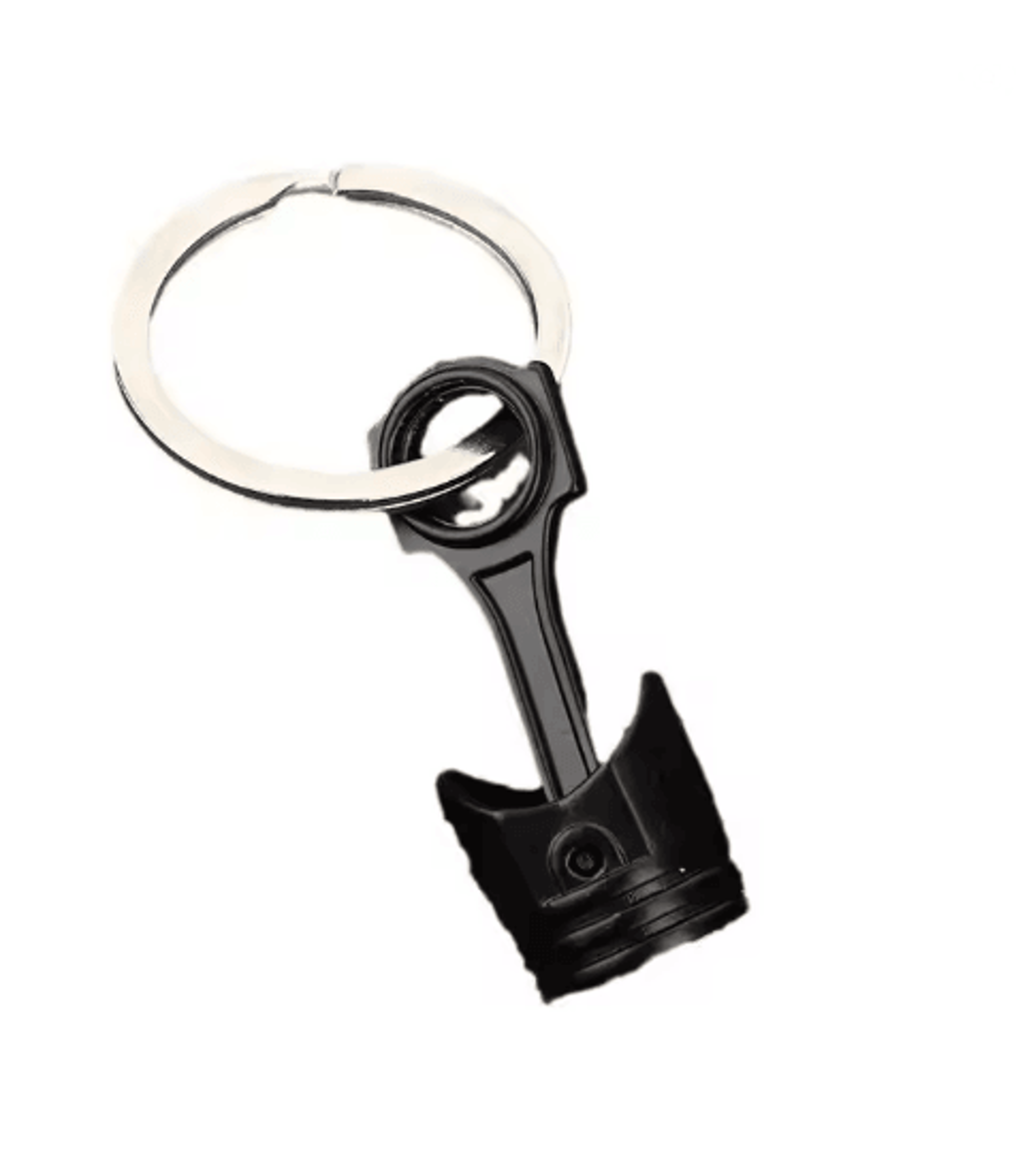 gearhead engine piston metal keychain – car enthusiast keyring accessory