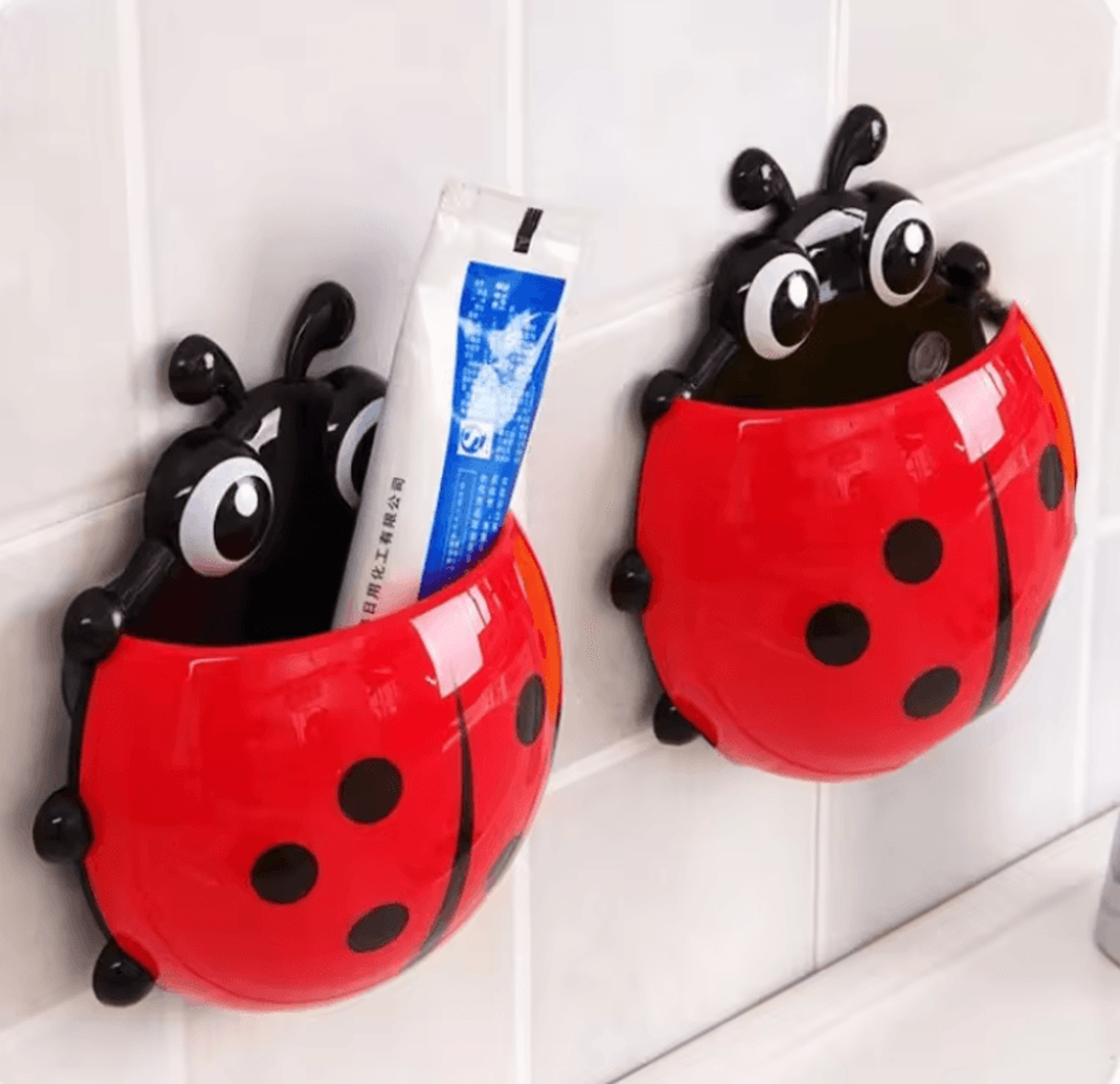 bugbrite ladybug toothbrush holder set