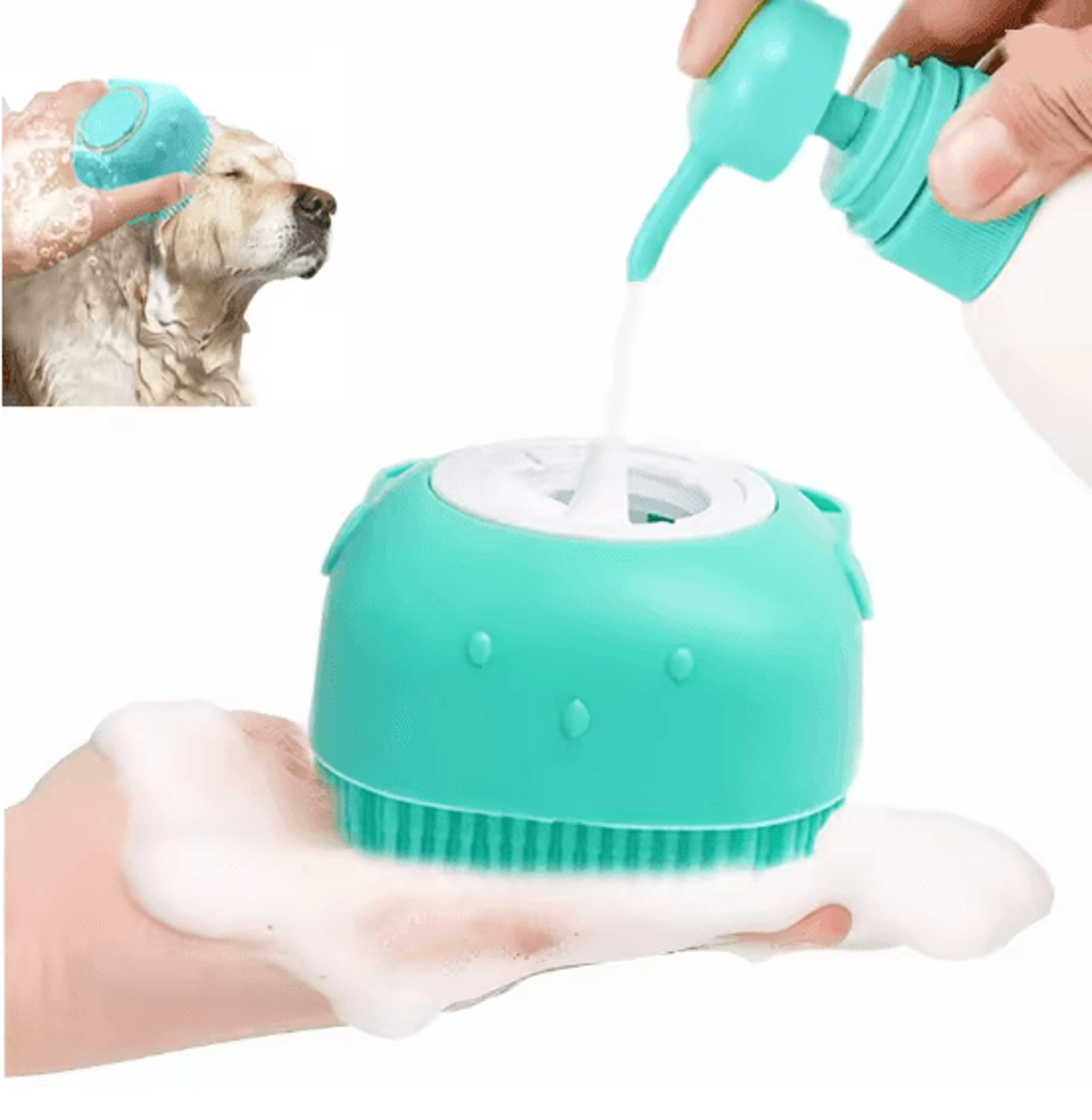 pawease soft silicone pet bath brush – gentle grooming and deep cleaning massager