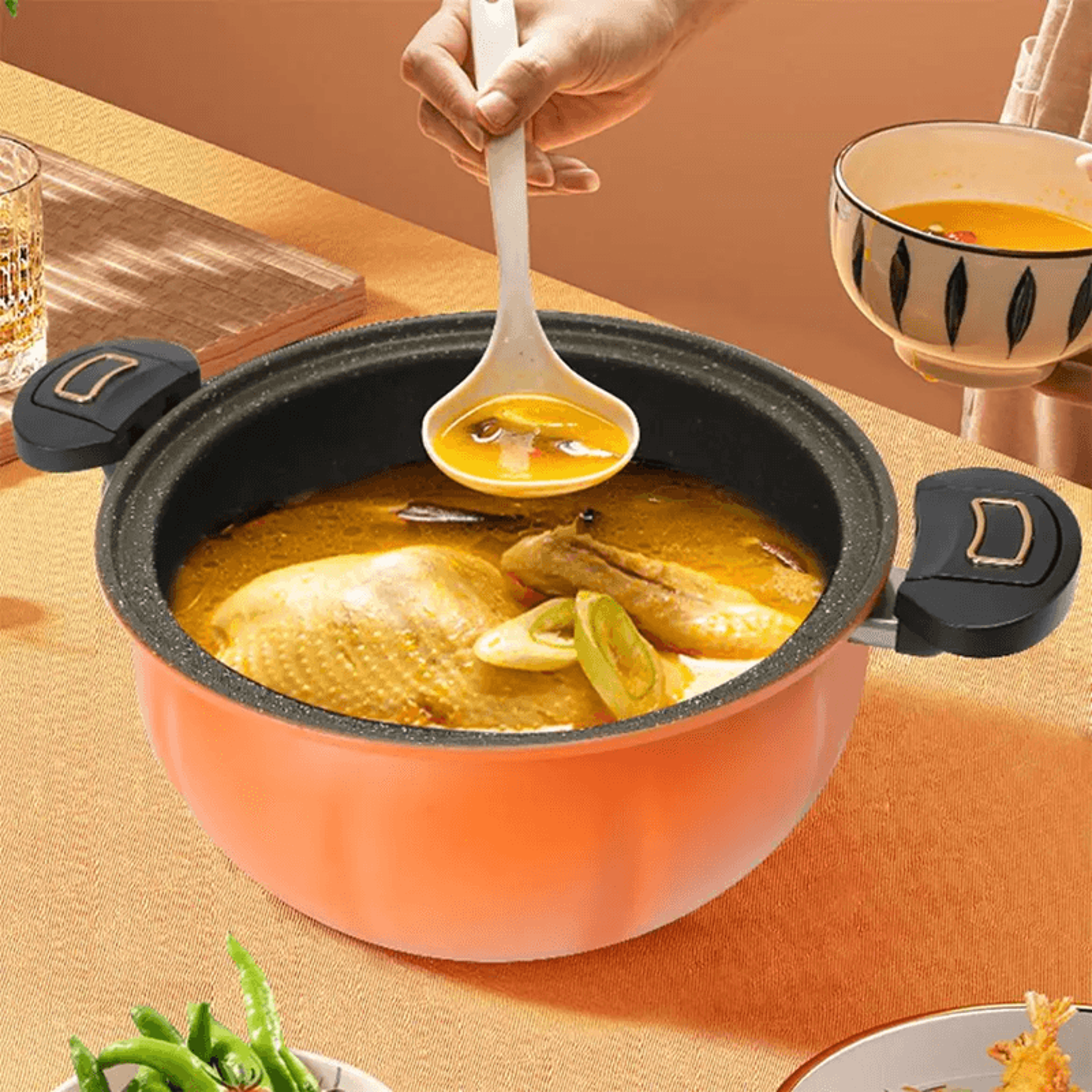 pumpkinchef 8l non-stick micro pressure cooker – large-capacity stew and soup pot for home cooking