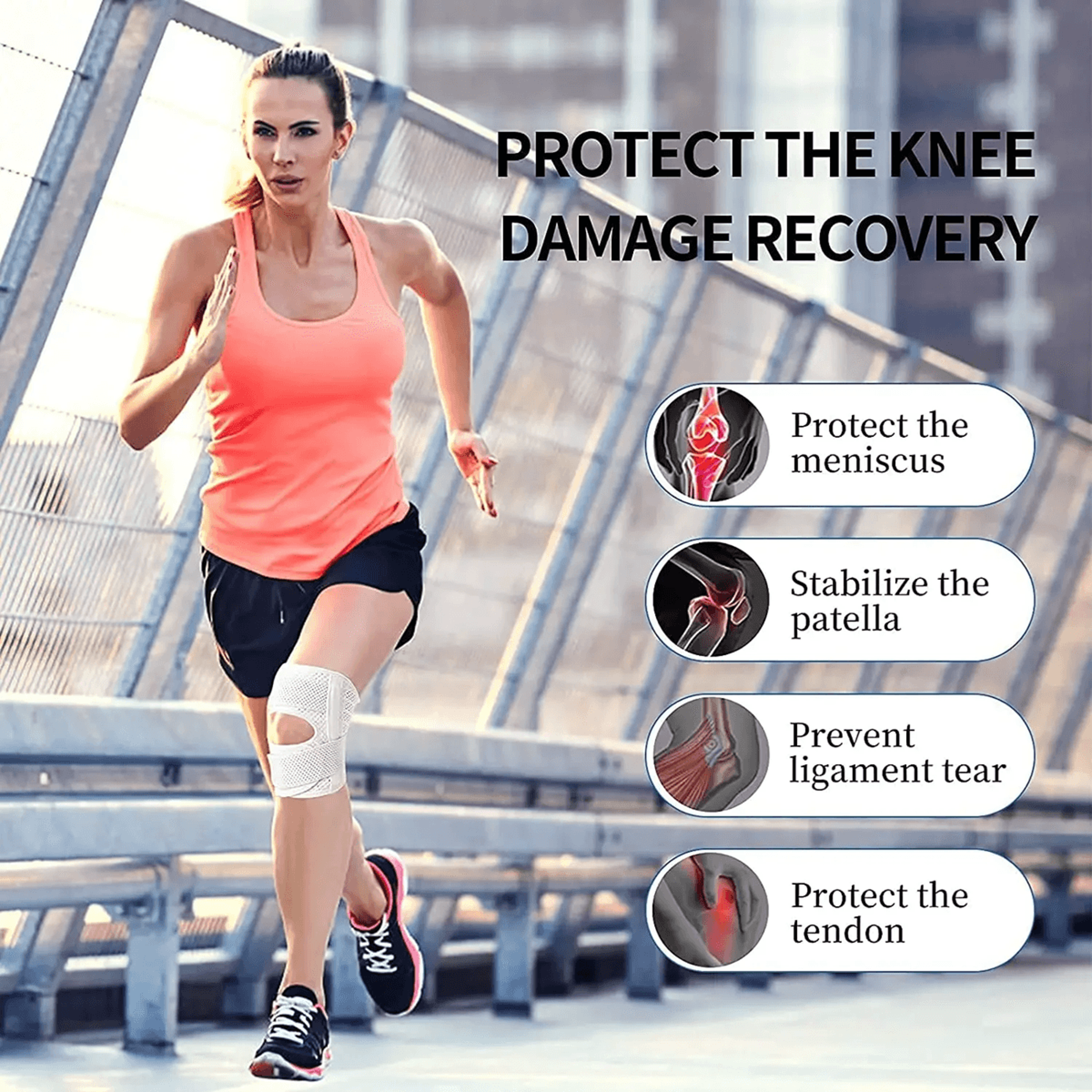 flexiguard knee brace with side stabilizers – breathable compression support for meniscus and joint pain relief