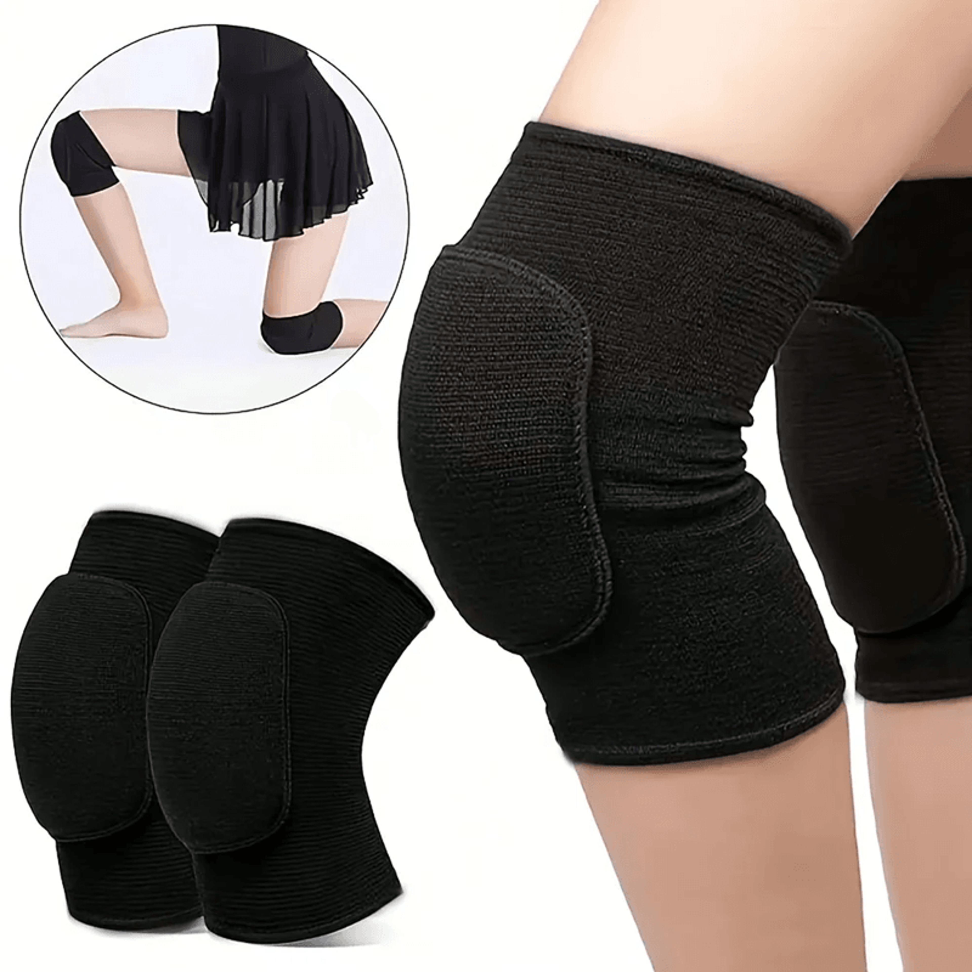 proflex sponge knee pads – breathable sports knee support for volleyball, dance & workouts
