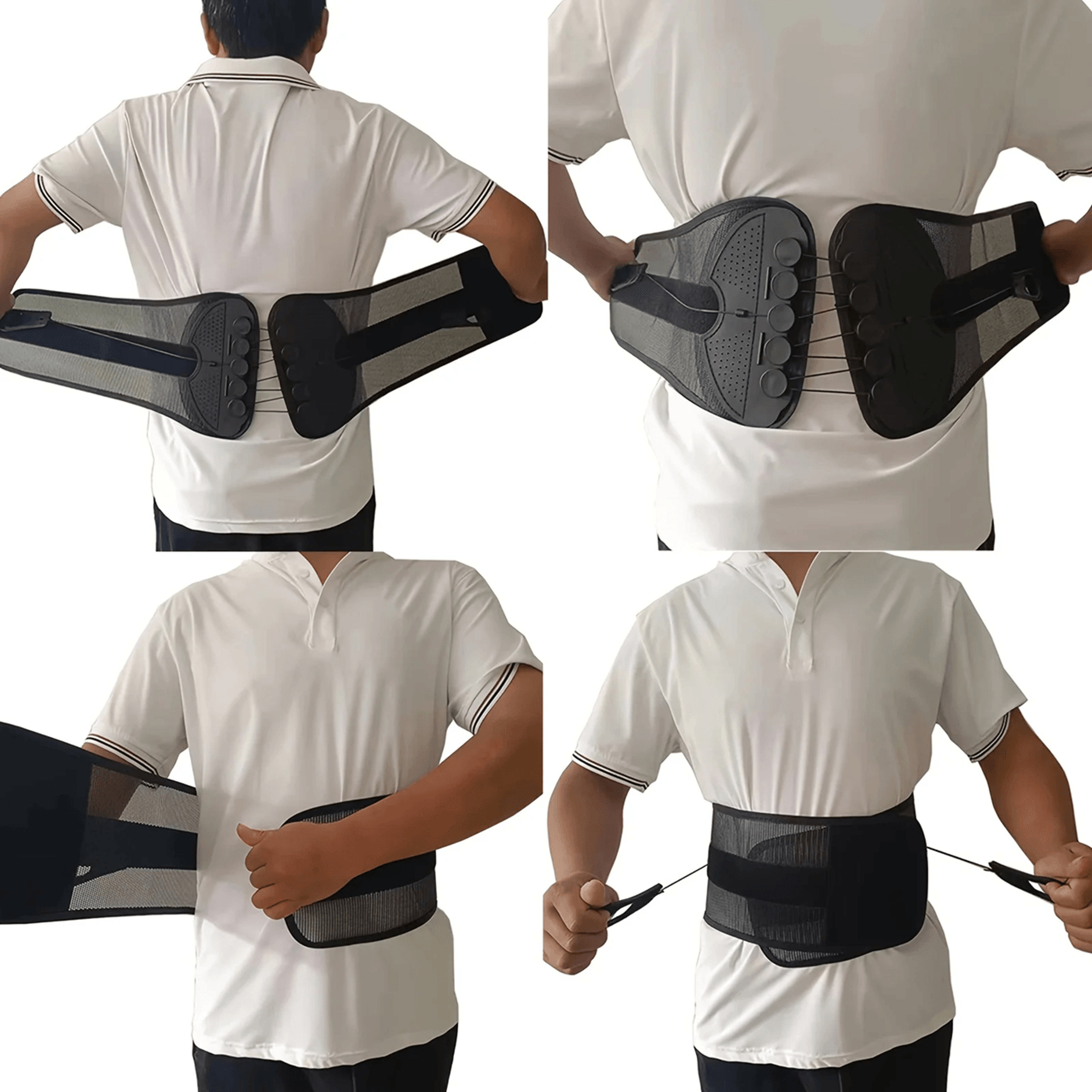 airflex adjustable sports waist support belt – breathable mesh back brace for fitness, hiking & everyday comfort