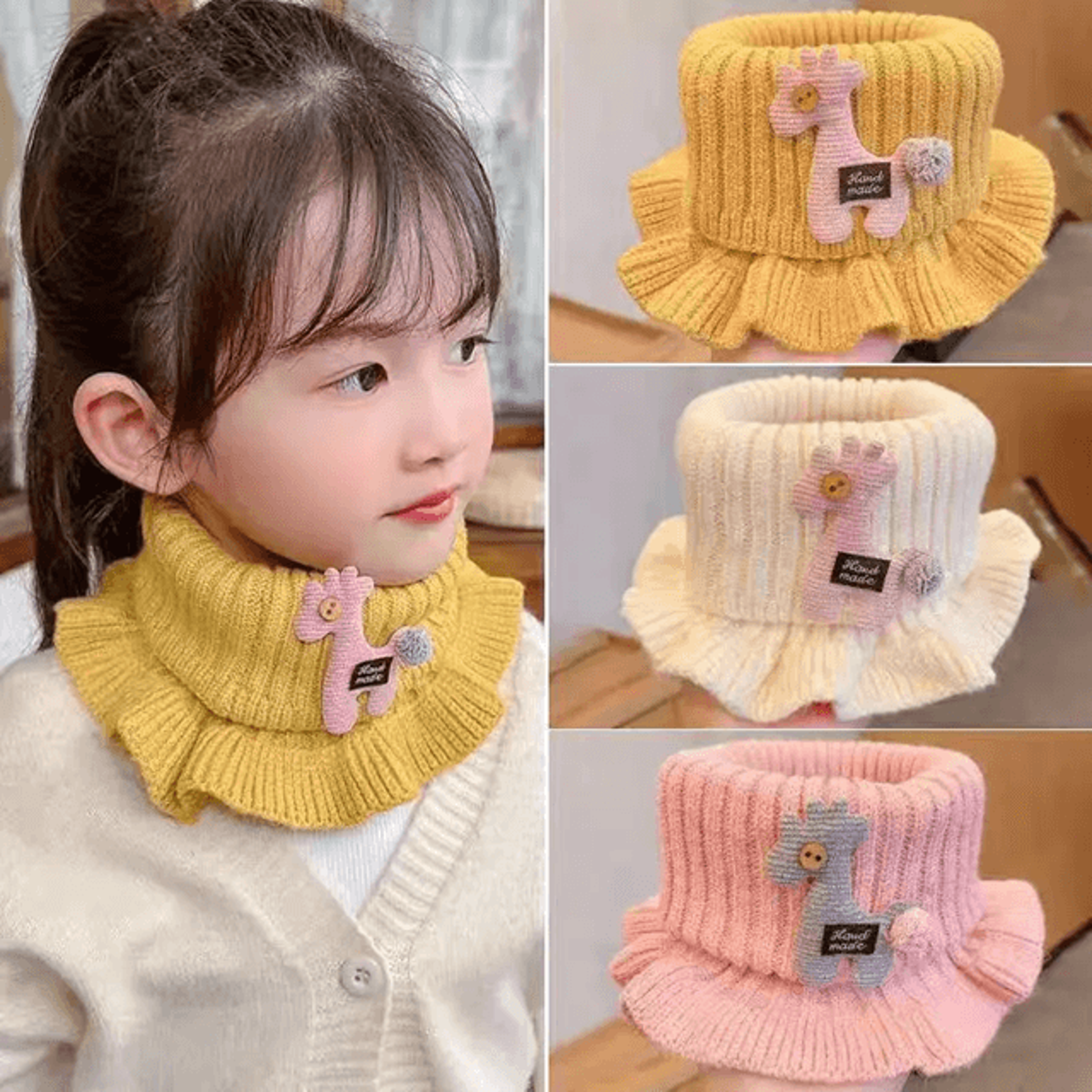 snugglegiraffe knitted baby scarf – soft winter neck warmer for kids and toddlers