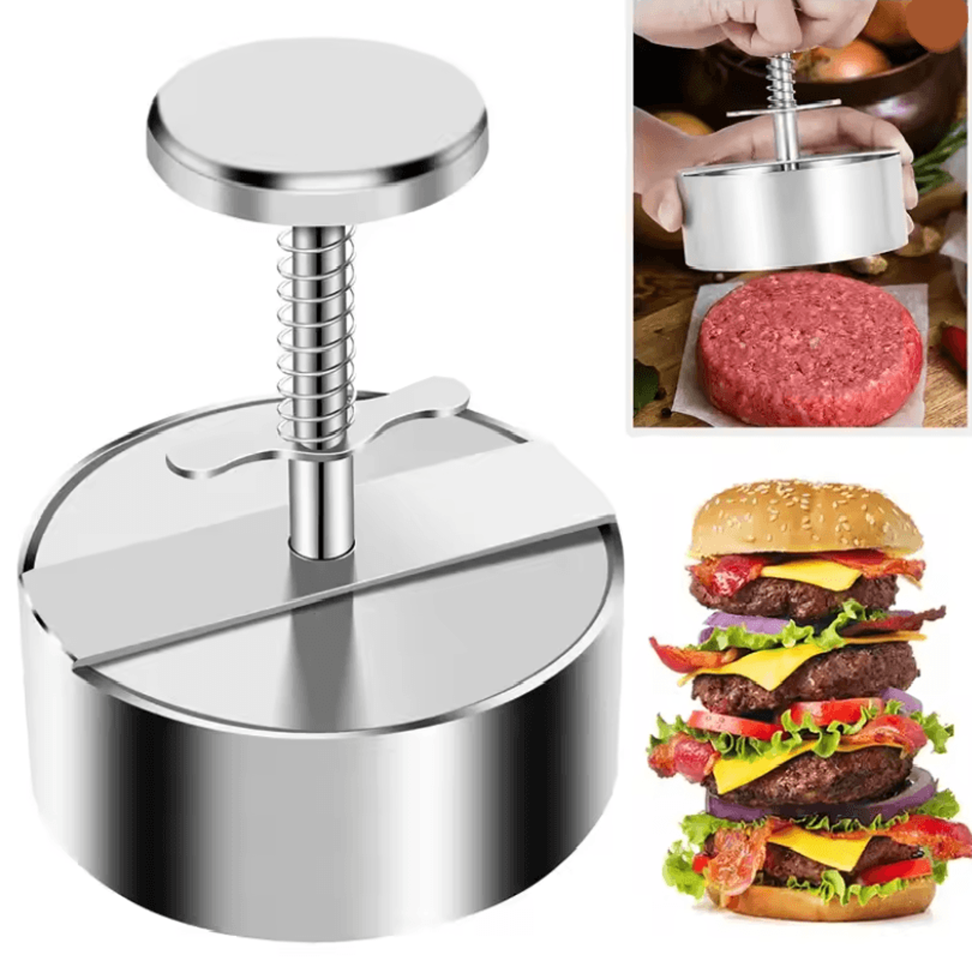 grillmaster non stick hamburger patty press and burger maker mold for perfect patties