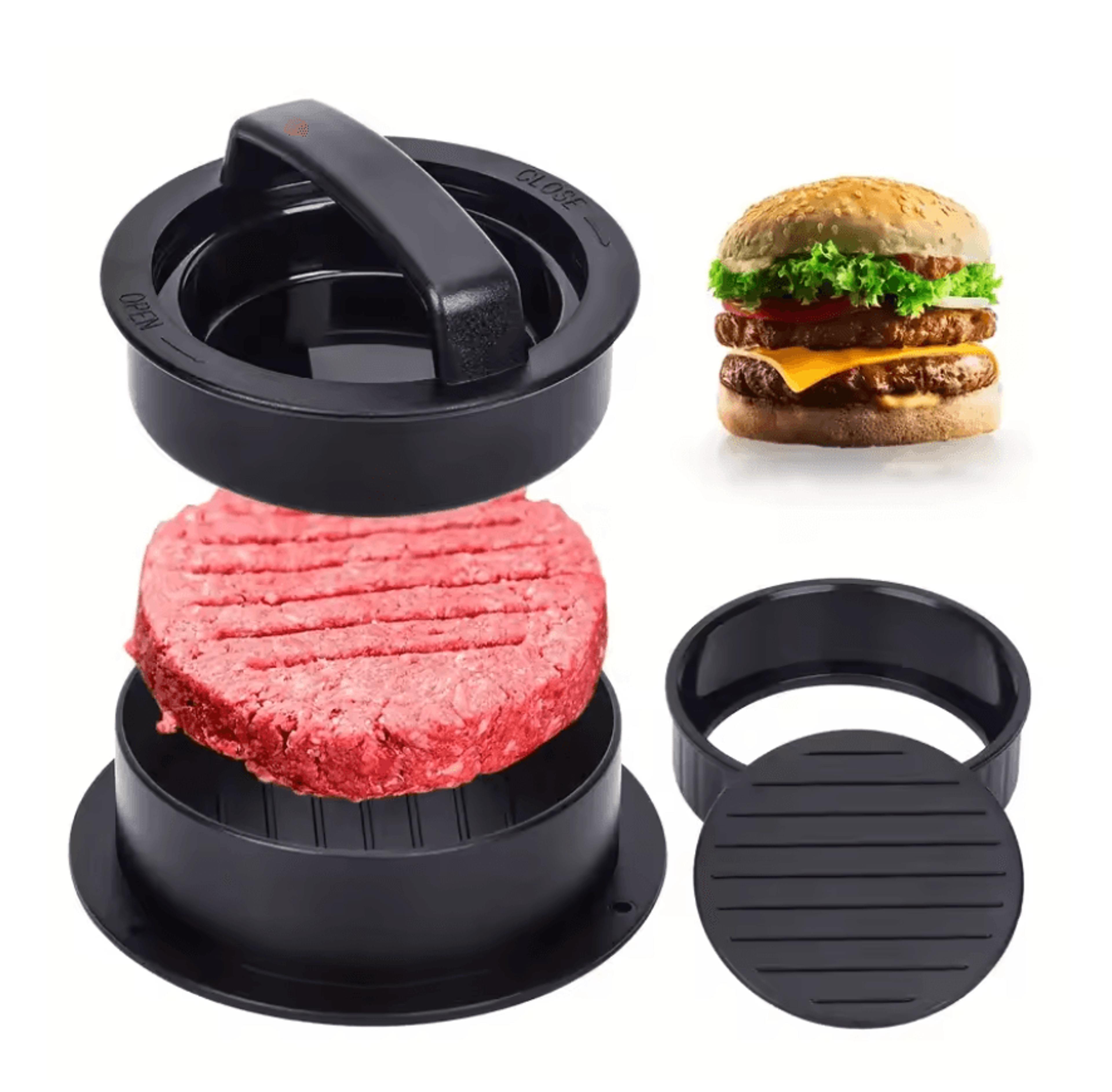 grillpro 3 in 1 burger press and patty maker for perfect homemade burgers