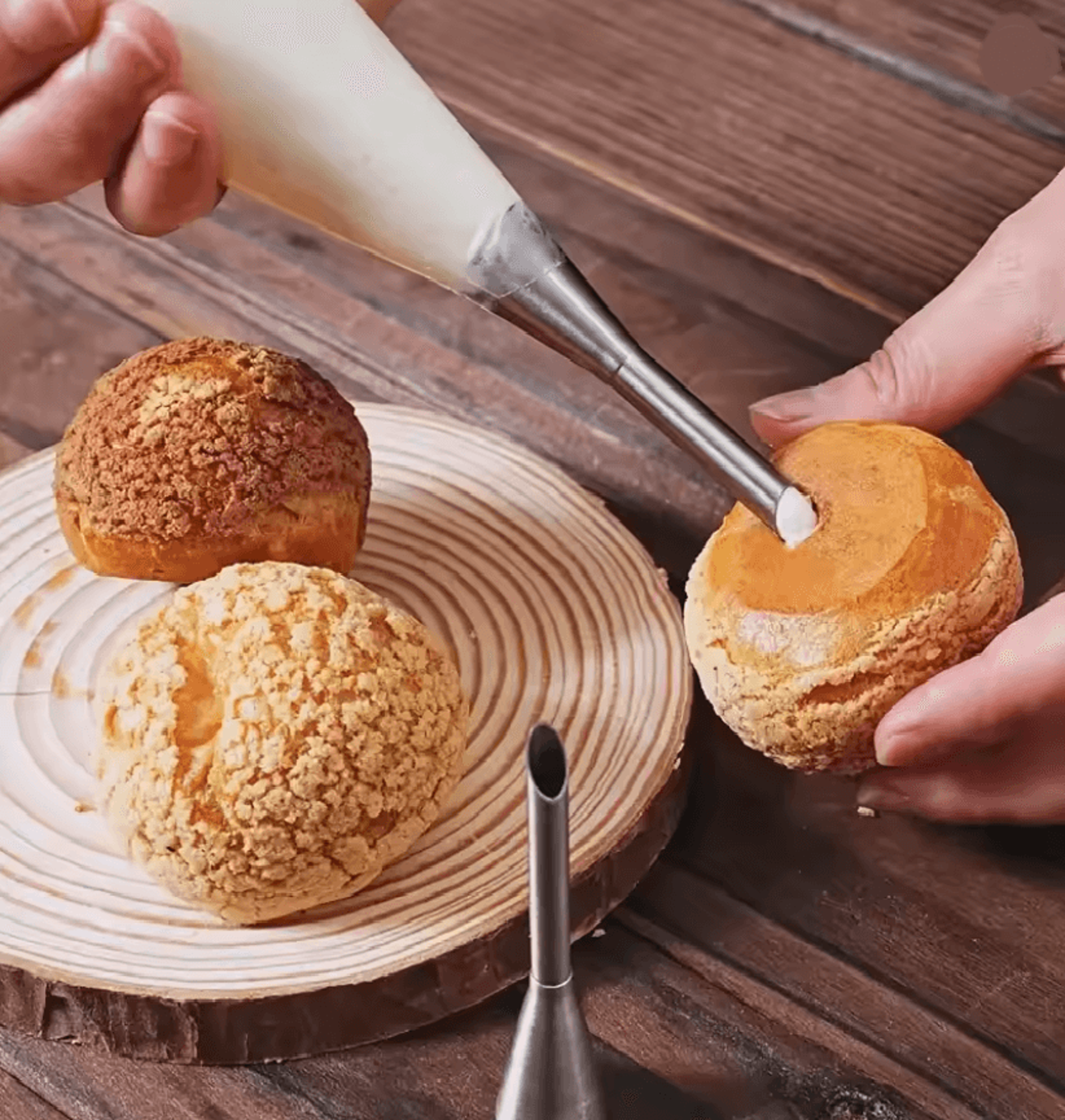 cremecraft stainless steel puff nozzle set for cake and pastry decorating