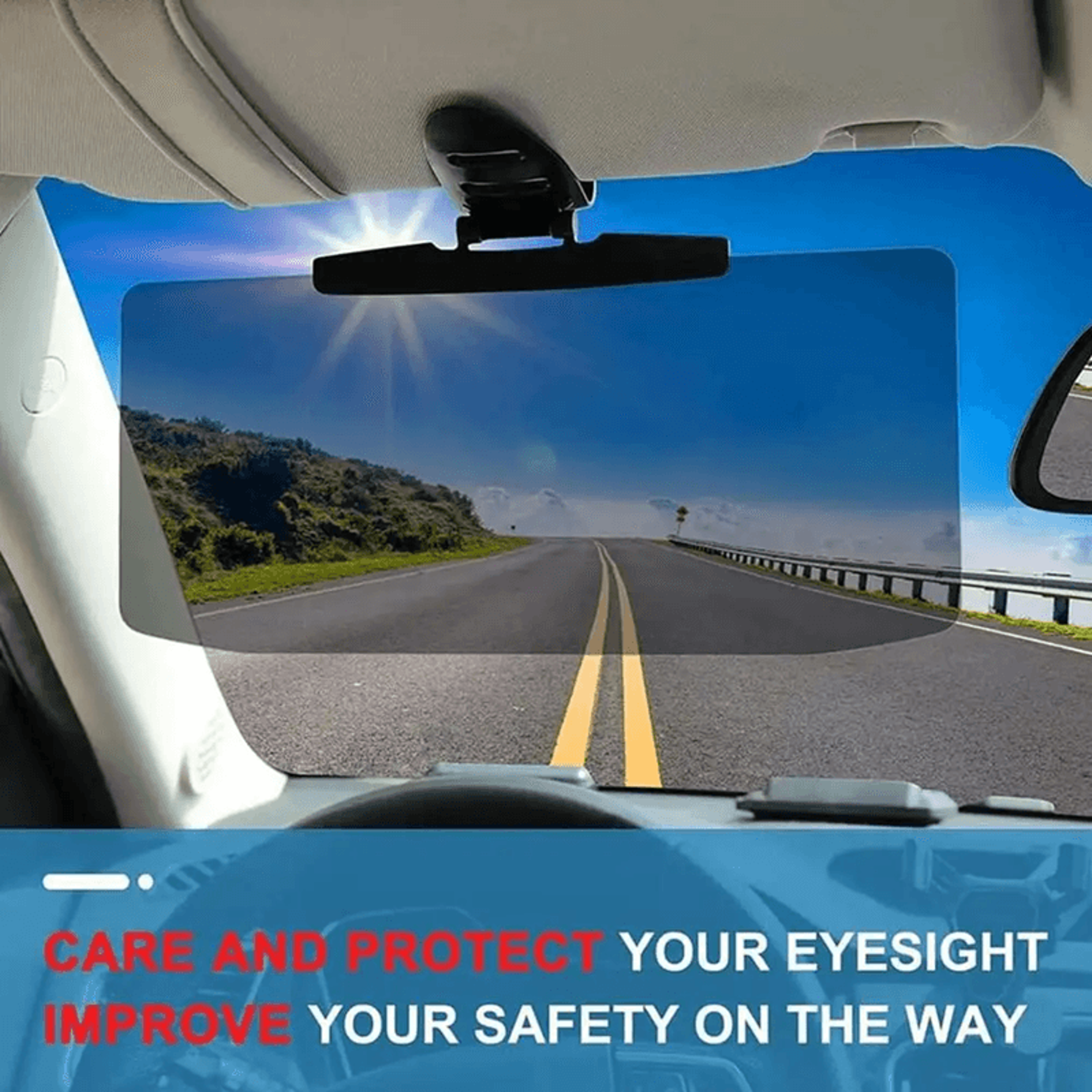 clearview polarized car sun visor extender with anti glare protection