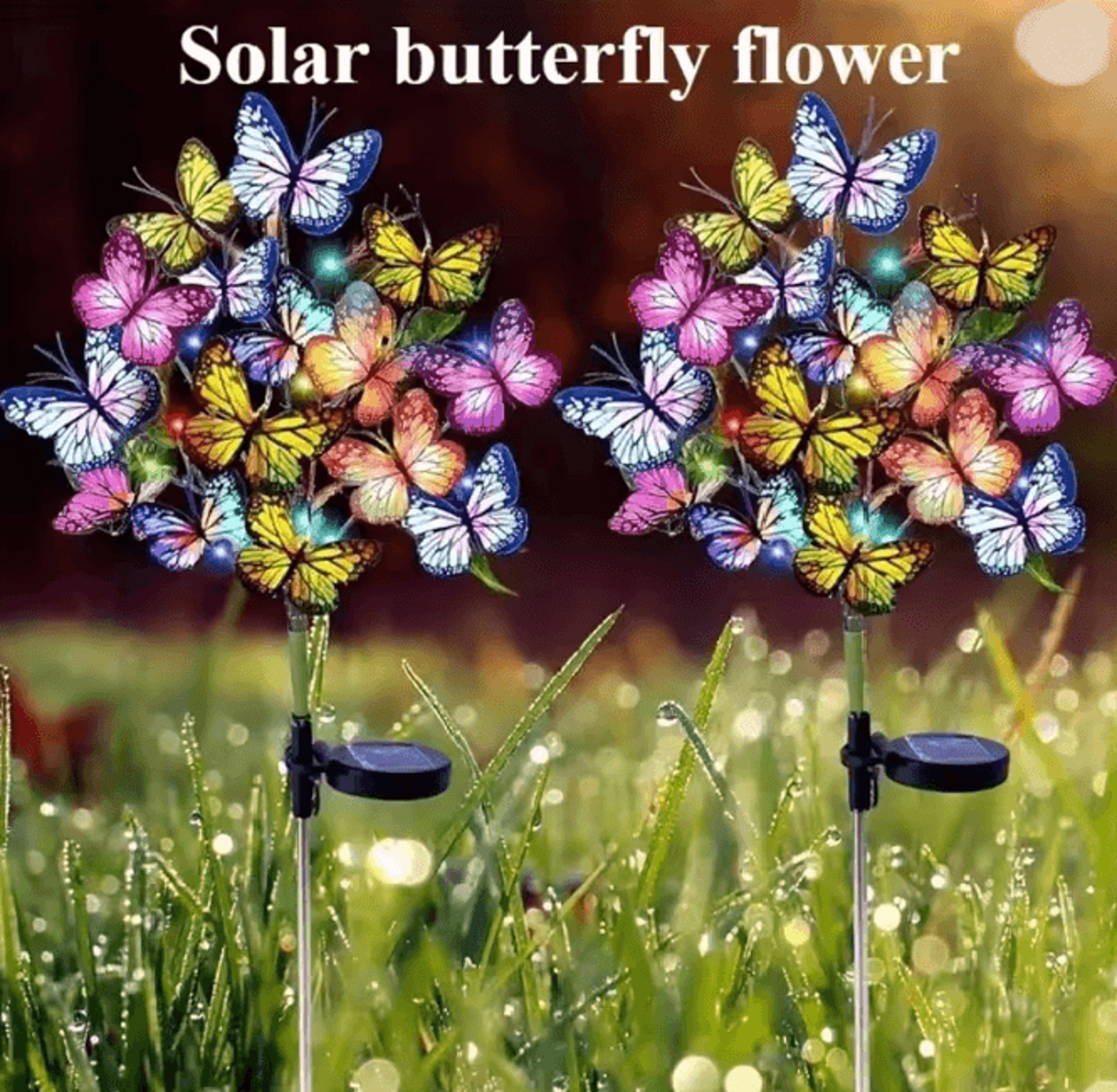 lumiwings solar butterfly flower garden light outdoor decorative lamp