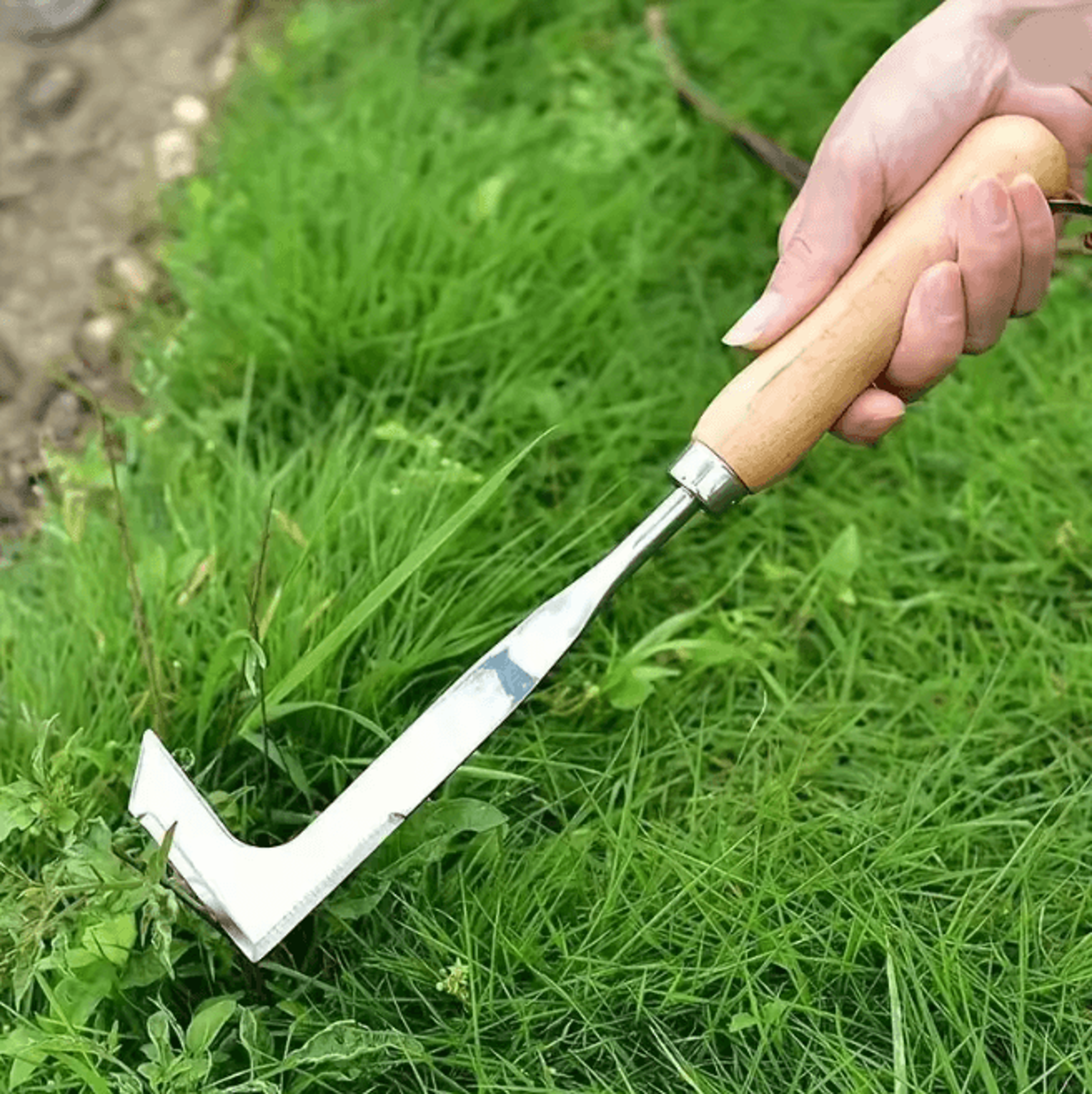 weedmaster stainless steel l shaped garden weeding tool