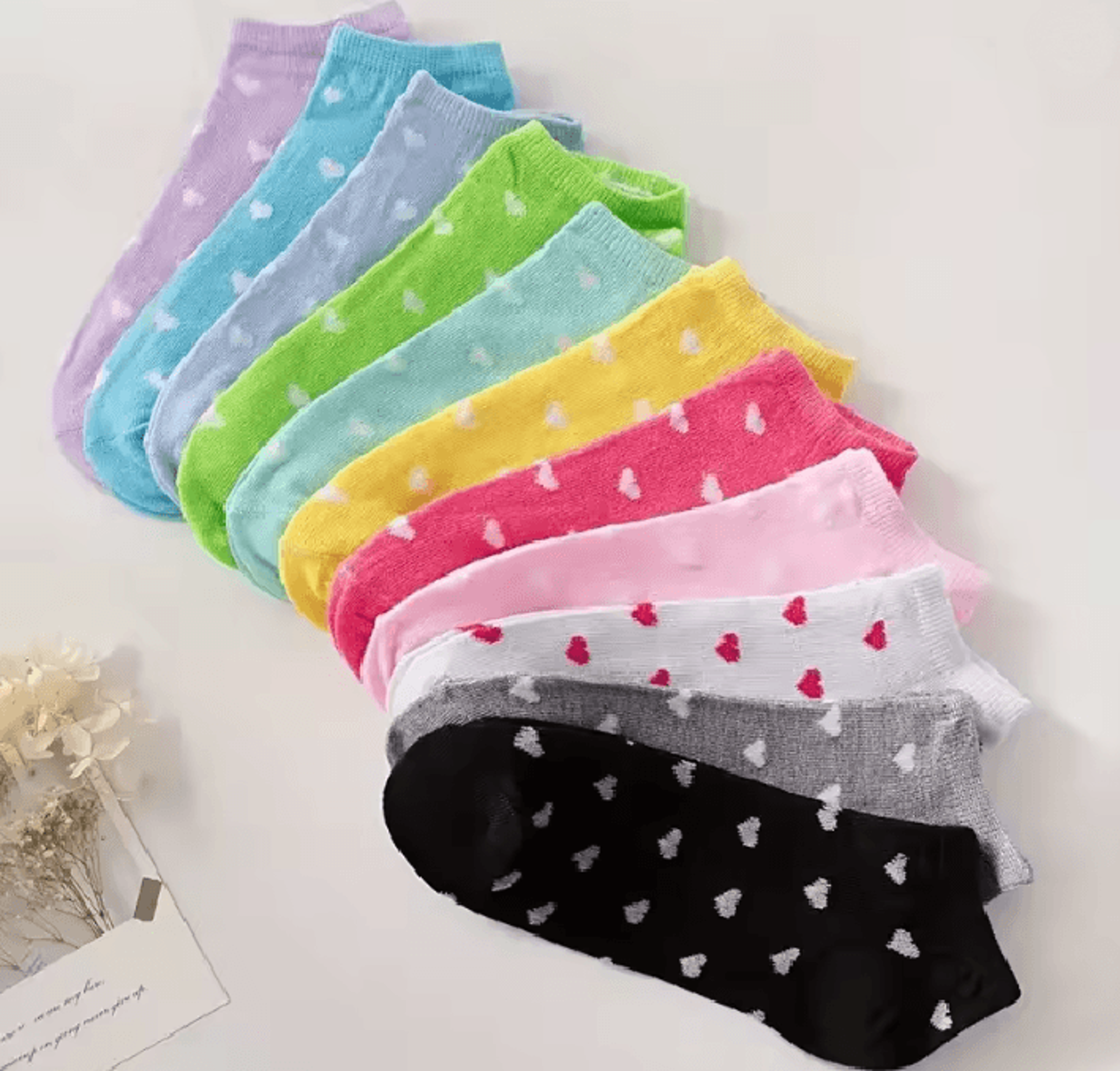 heartease candy colored ankle socks for women