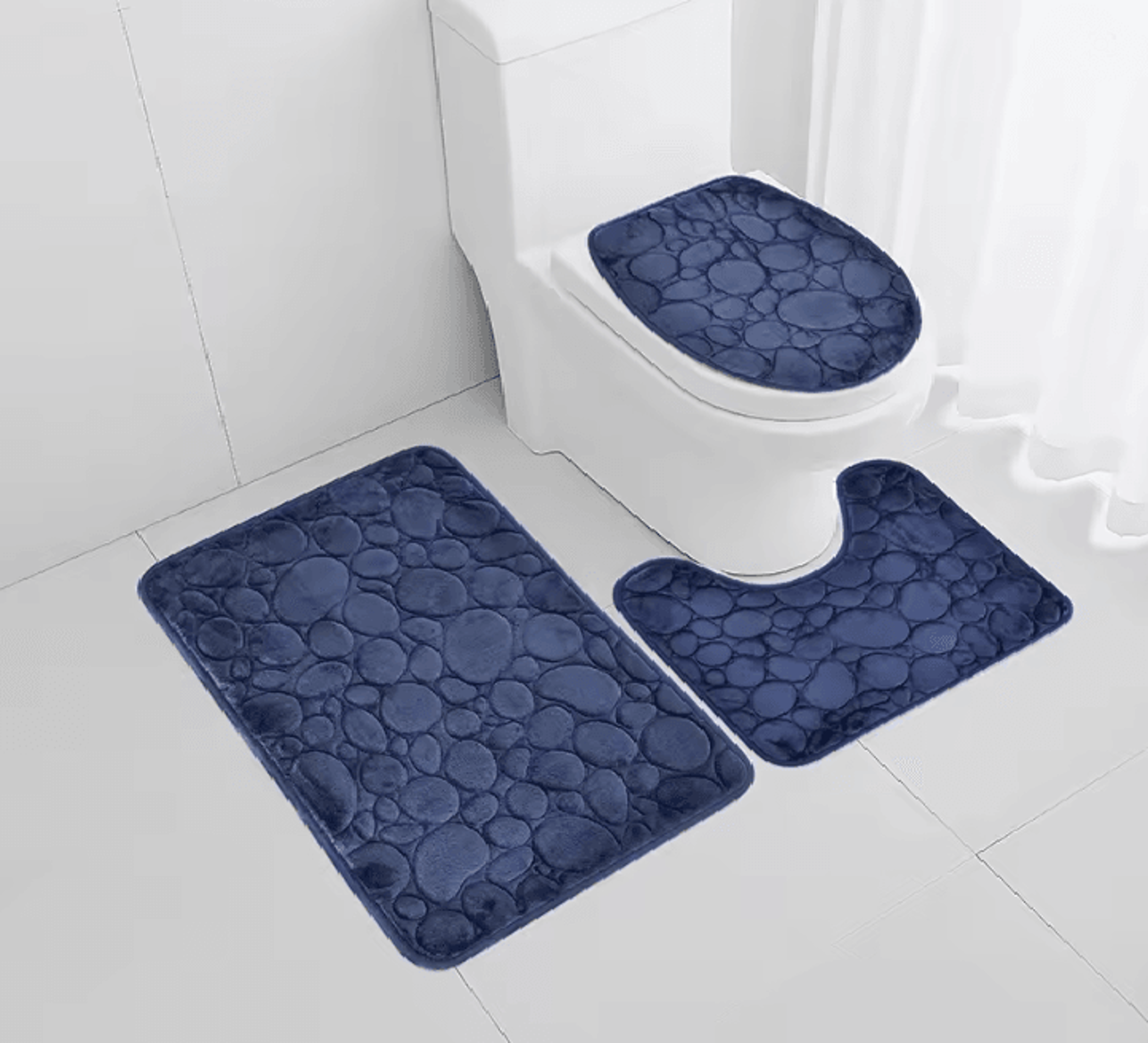 aquastone plush bathroom mat set