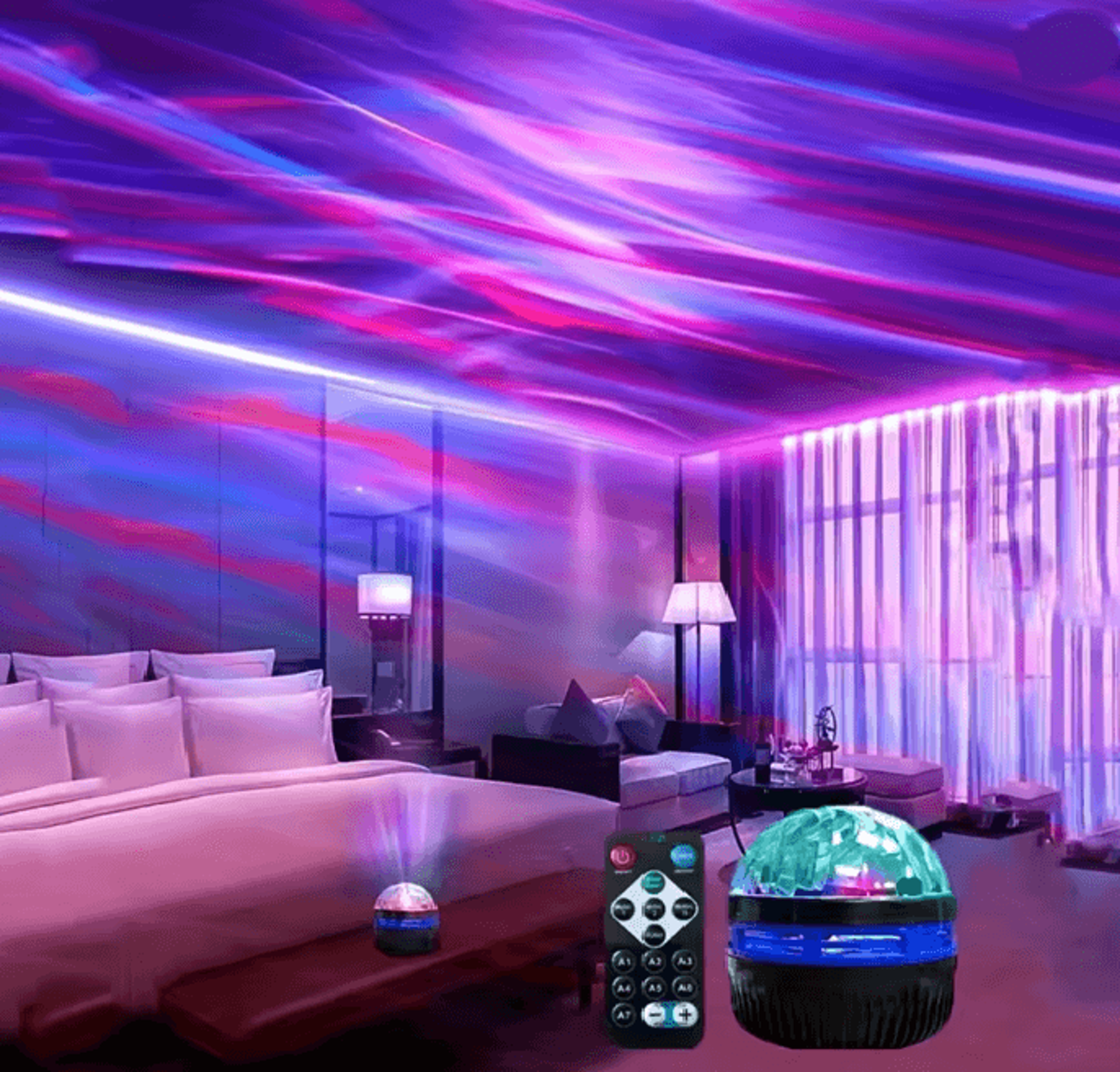 galaxy aurora room projector night light
