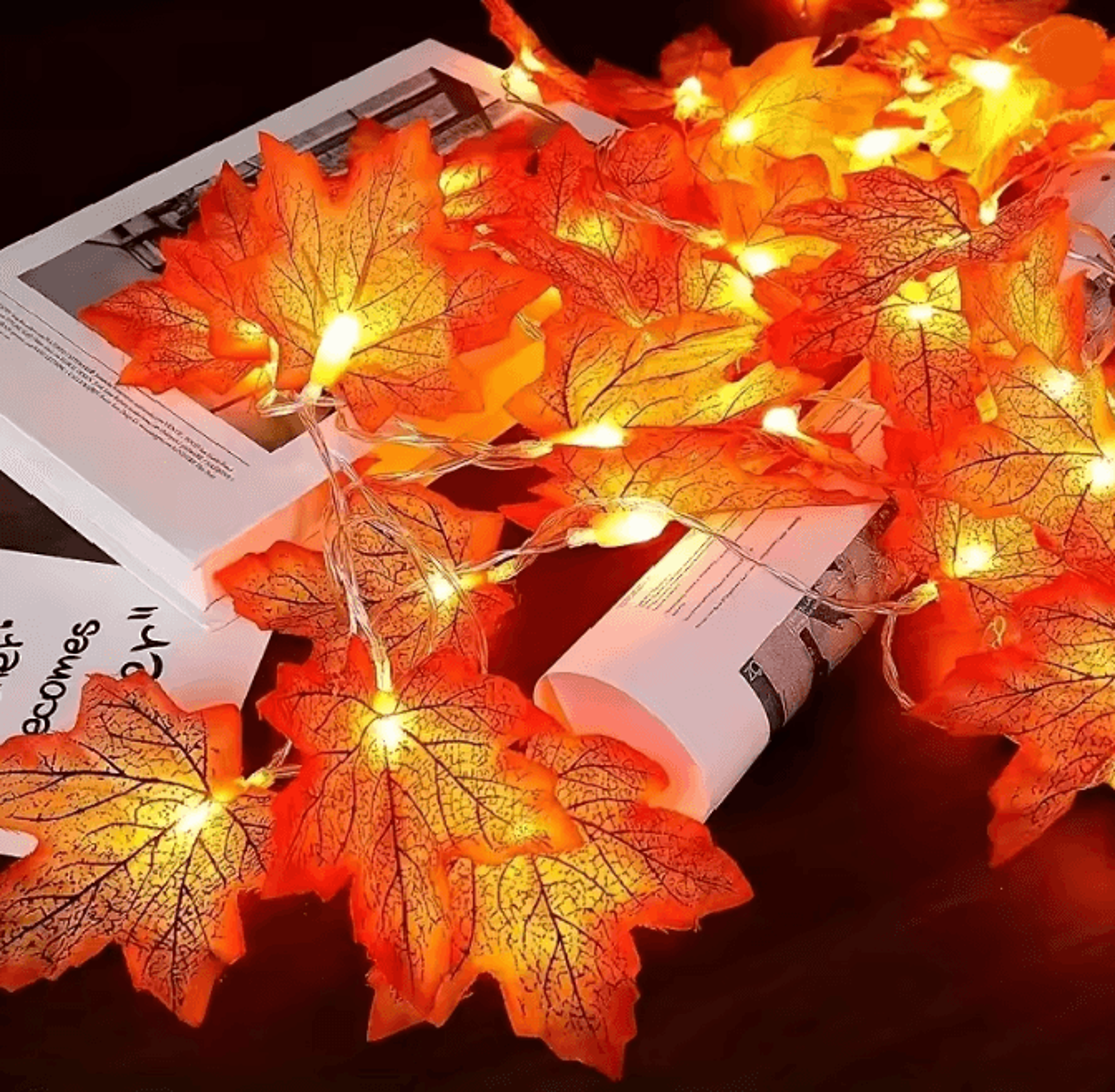 maple leaf led fairy string lights