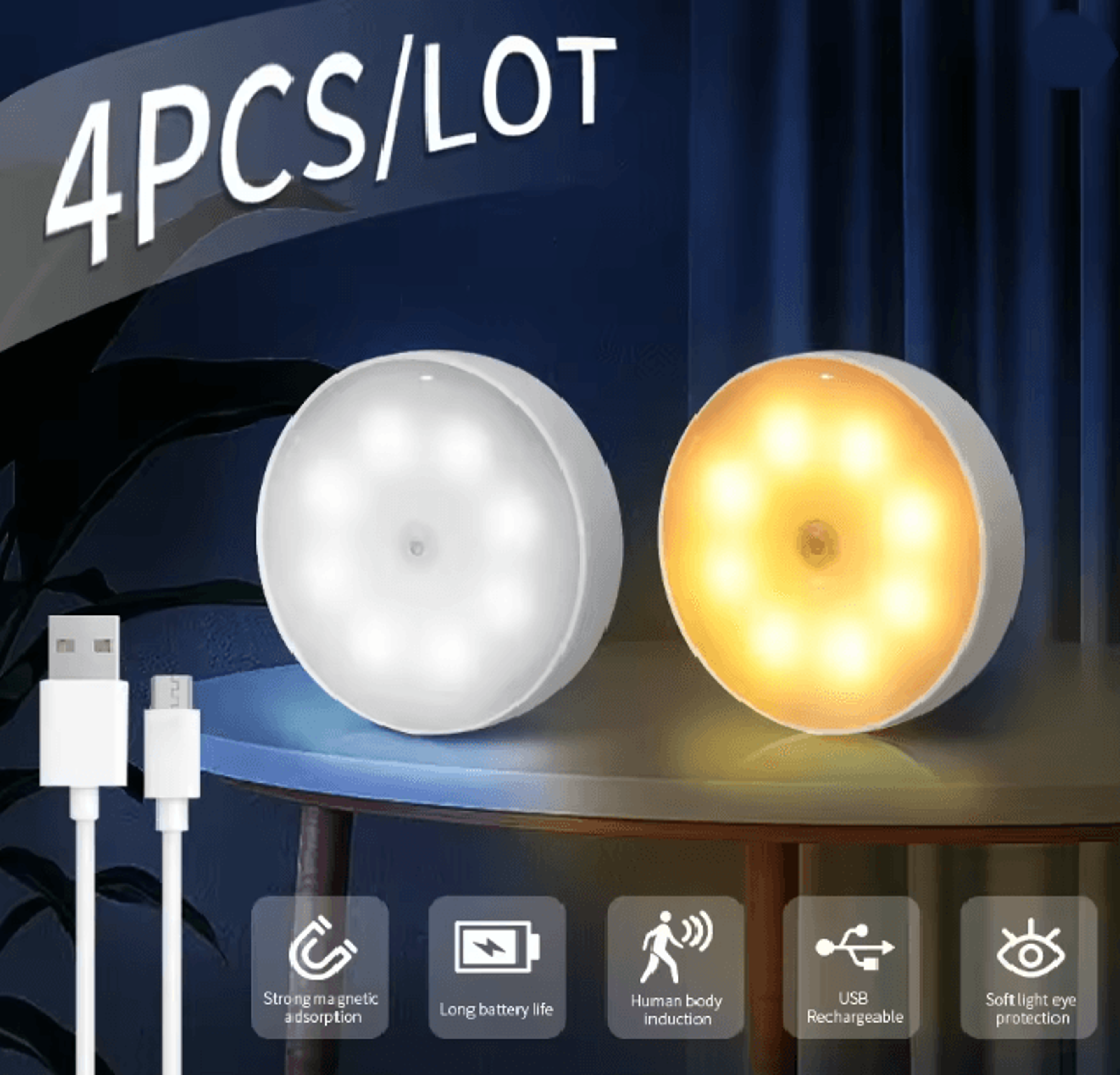 nightglow rechargeable motion sensor led night light
