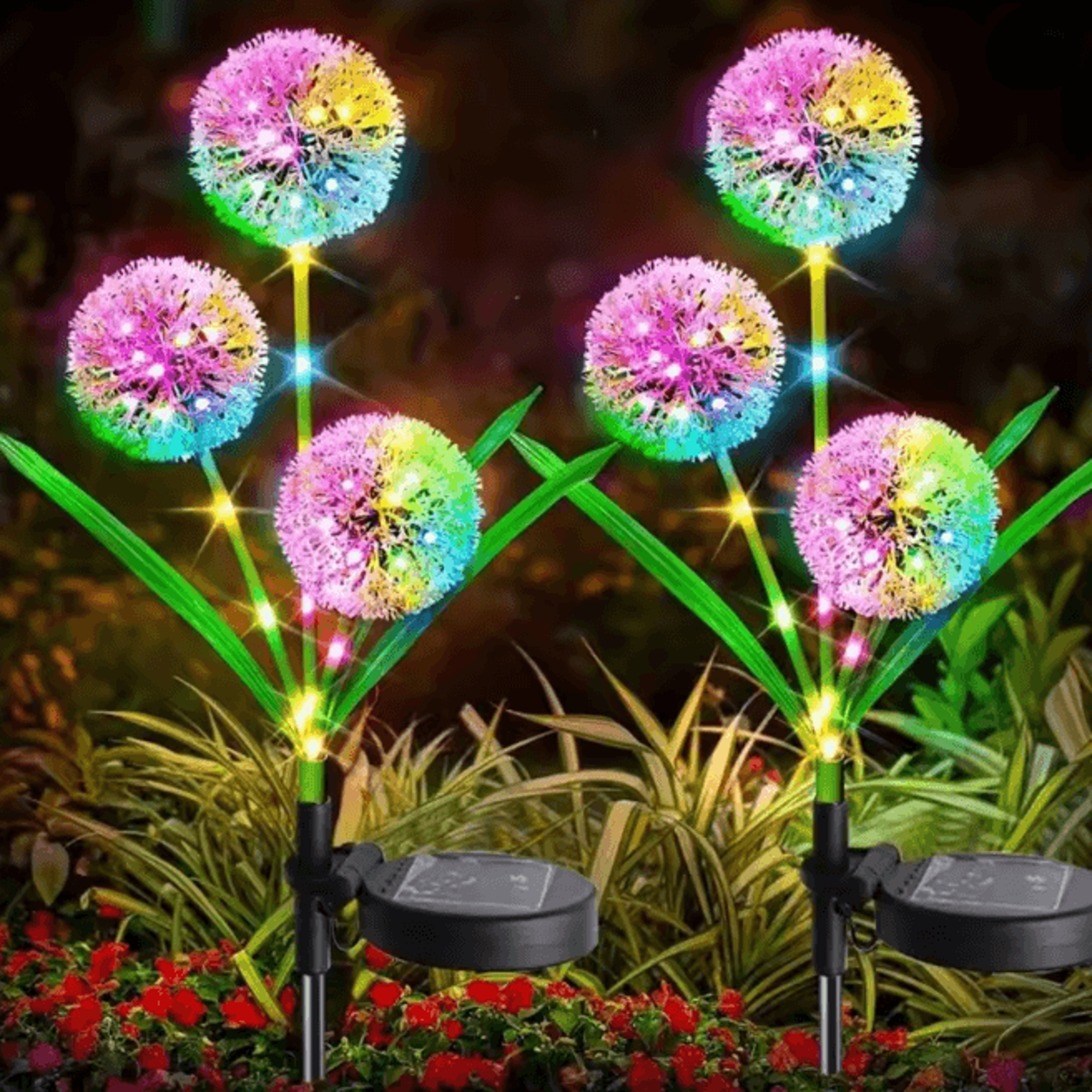 solar dandelion garden light