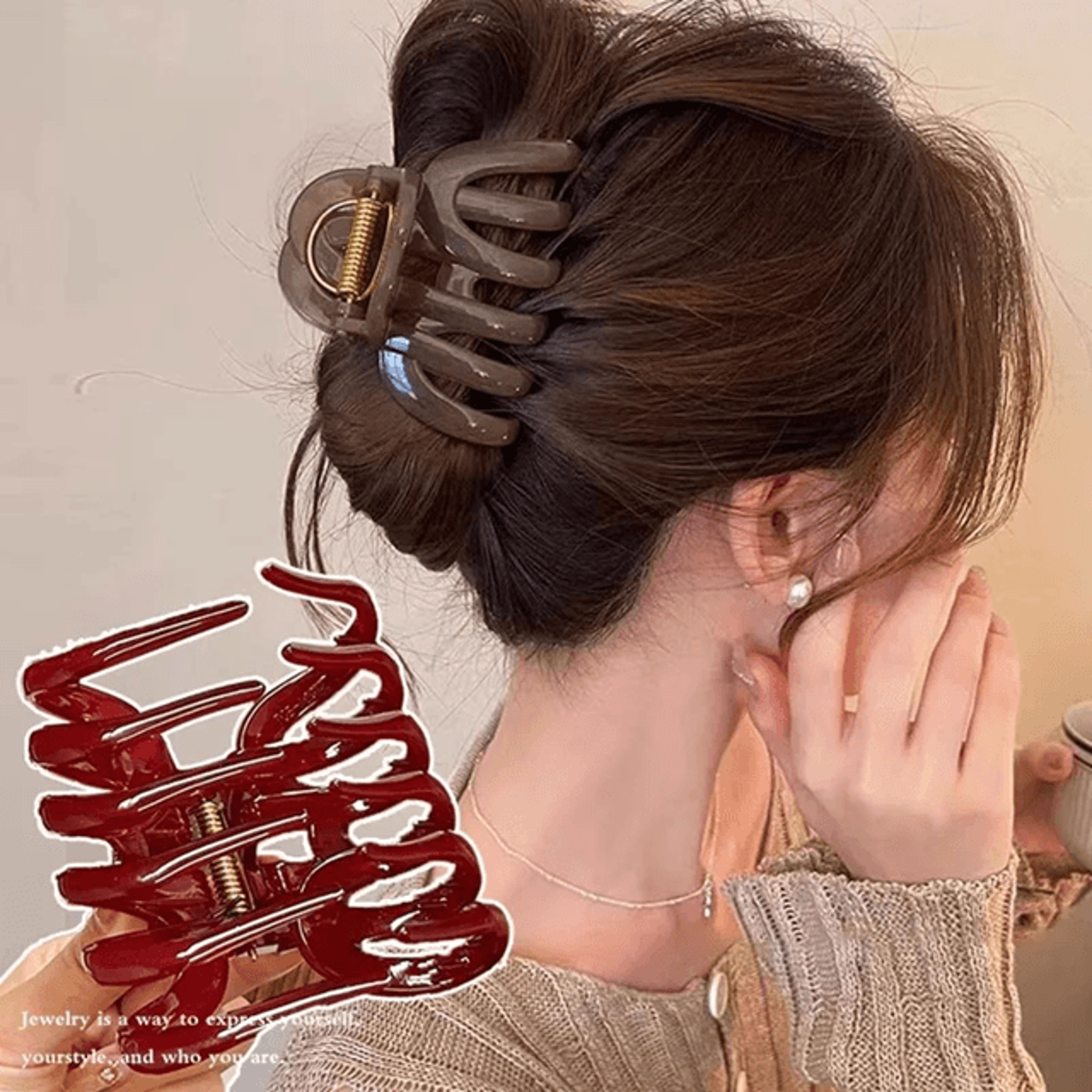 pumpkincharm hair claw clip