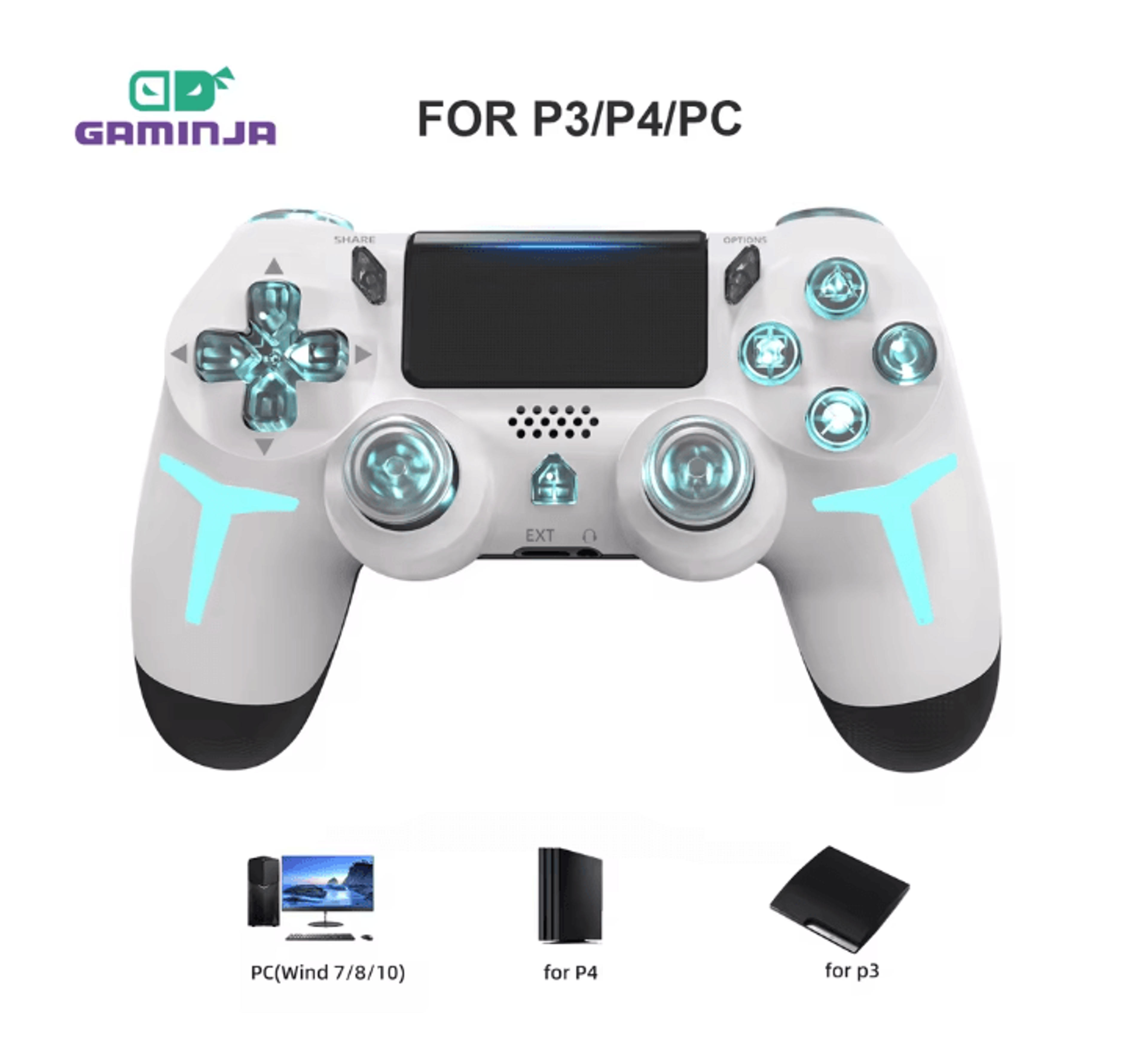 glowcontrol wireless rgb gamepad