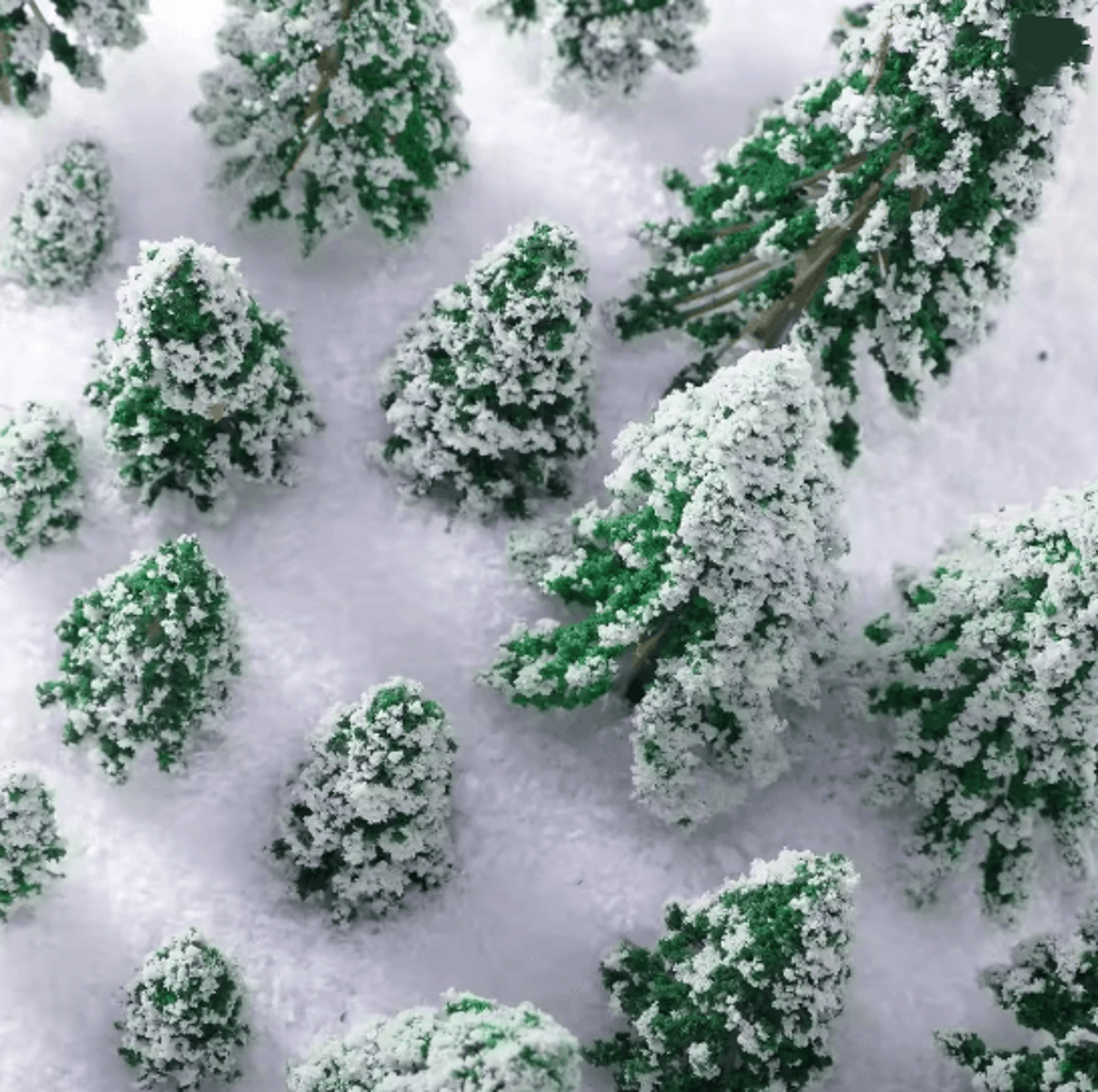 winter pine mini decor trees set