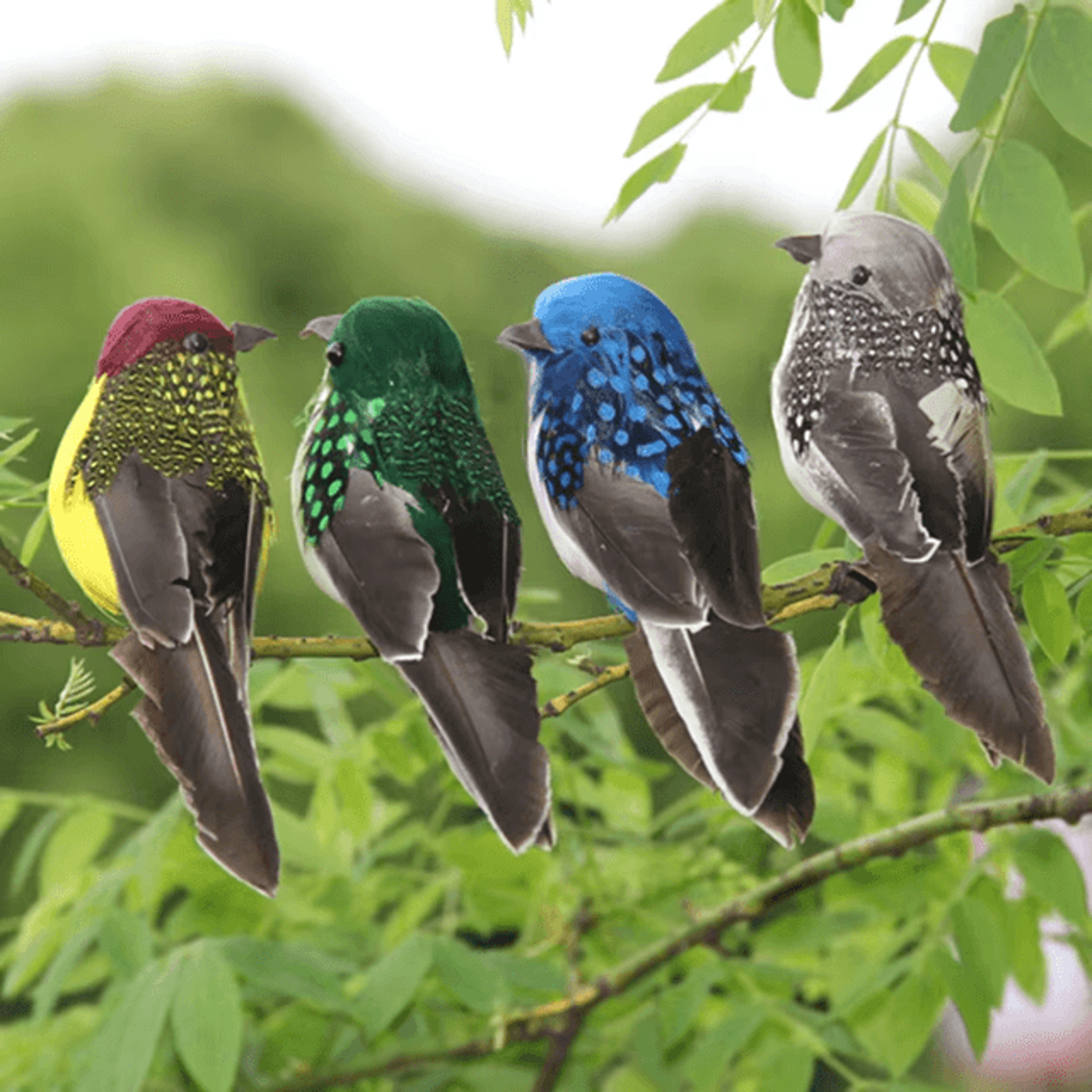 realtouch feather sparrow decor bird