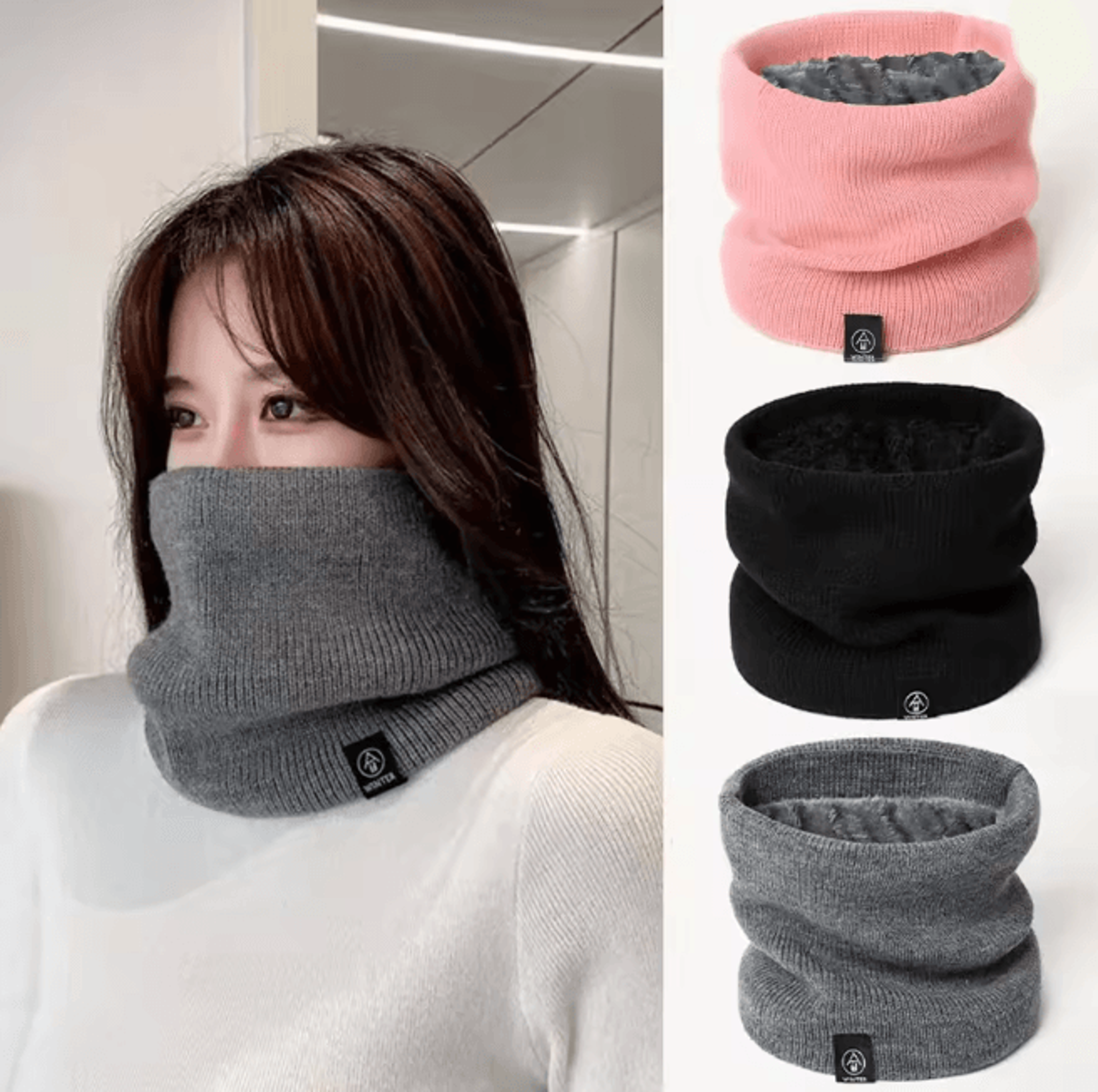 classic thick knitted winter scarf