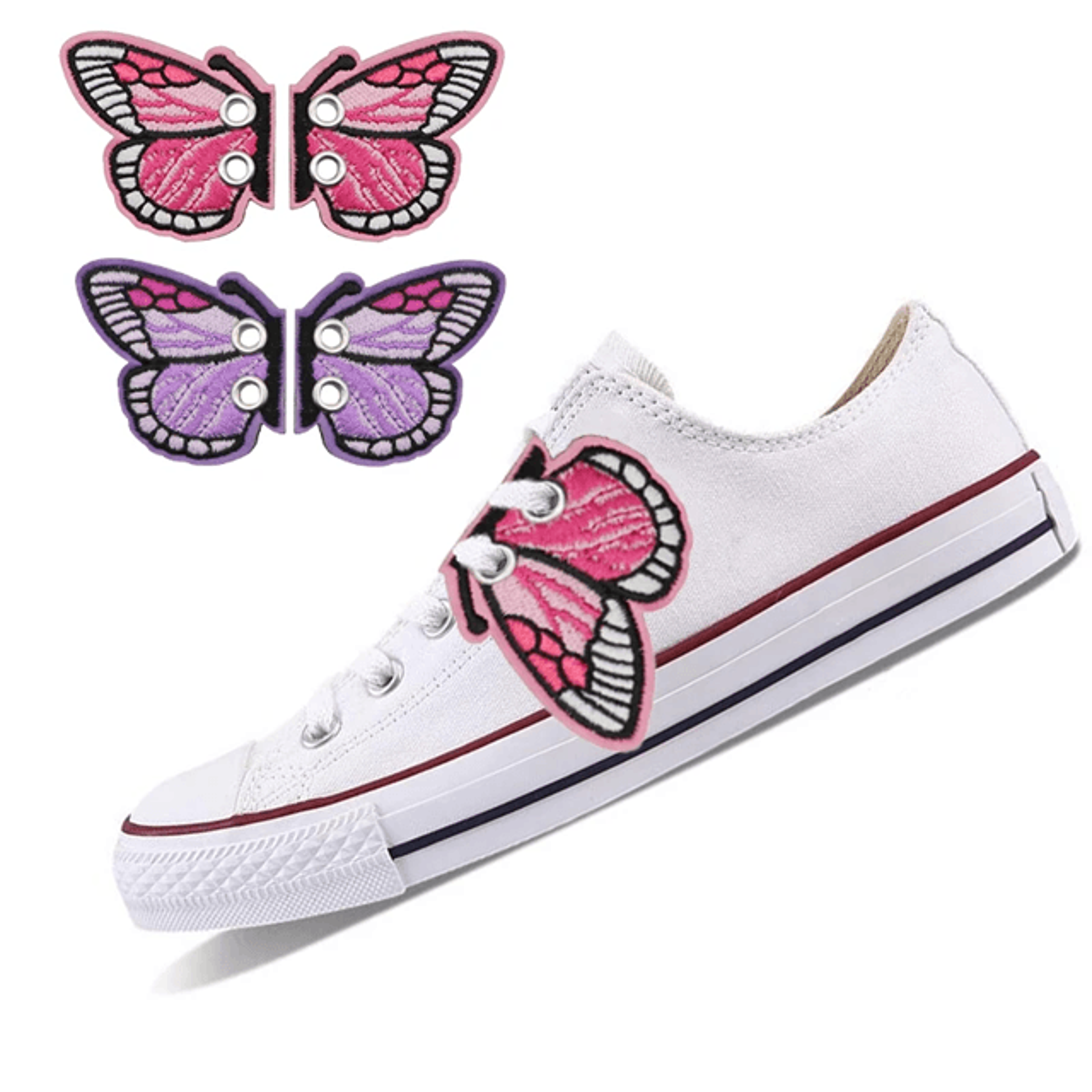 bling bat wing sneaker charms – embroidered diy shoe accessory