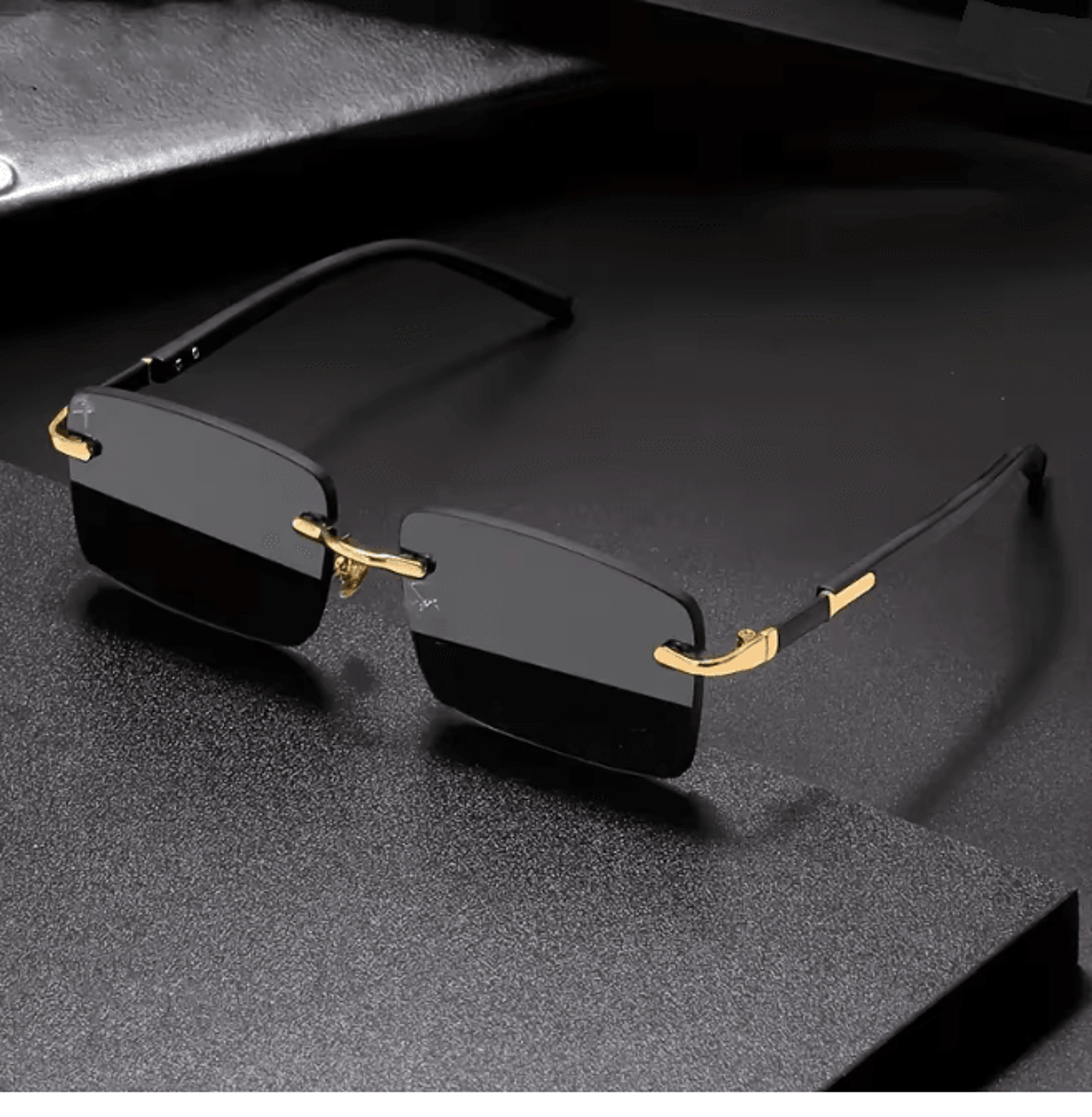 clearedge rimless rectangle sunglasses