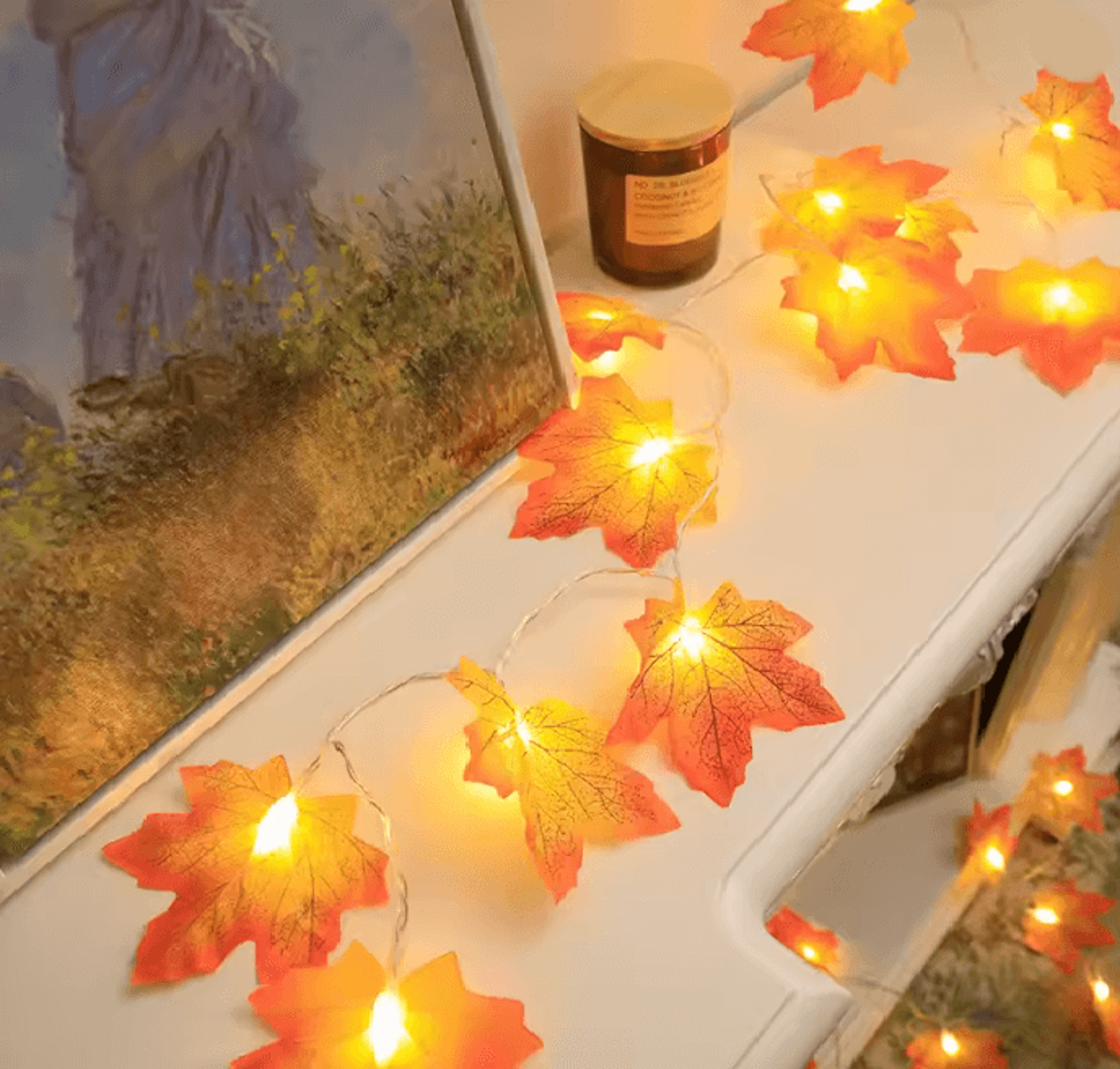 maple leaf led fall string lights