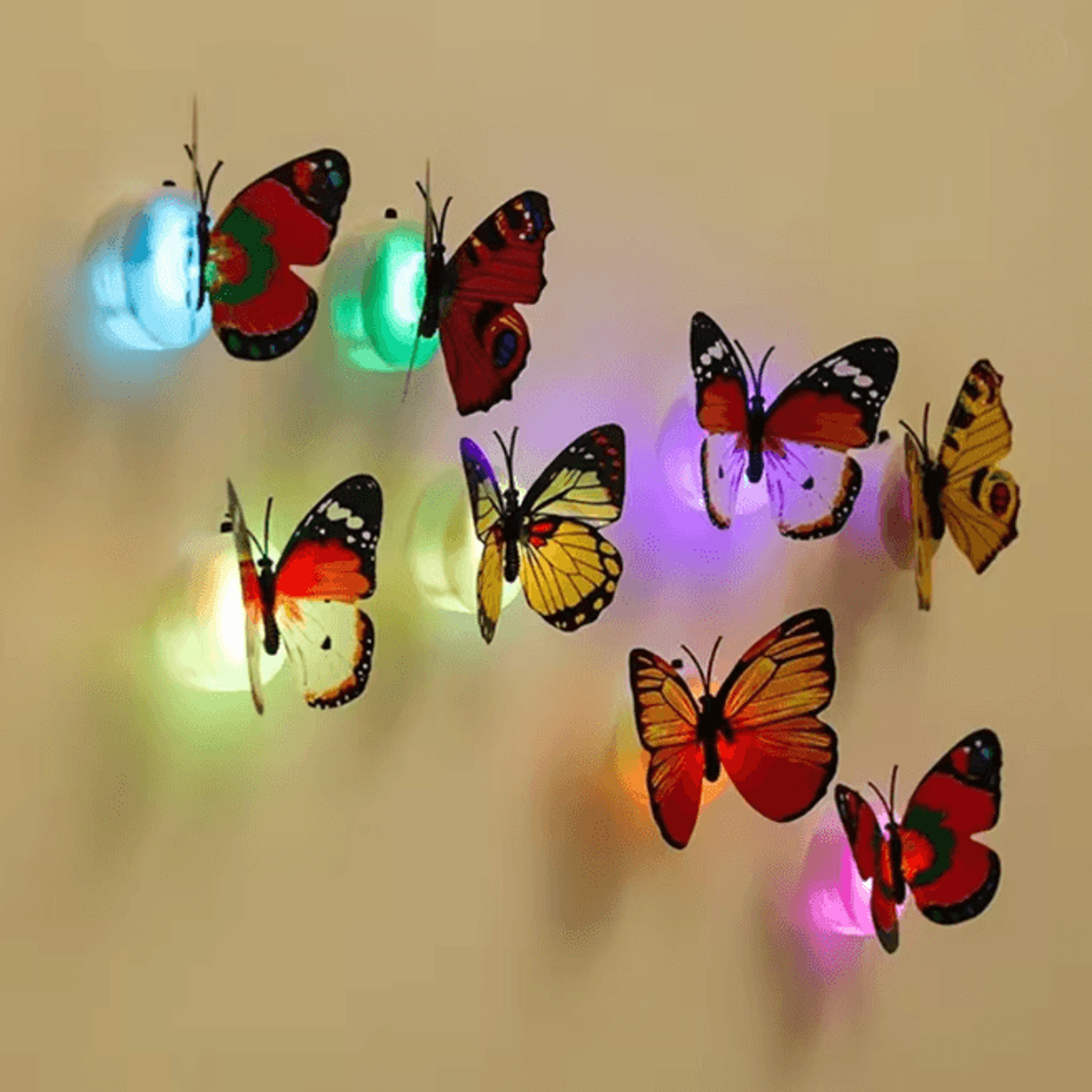 led colorful butterfly magnet night light