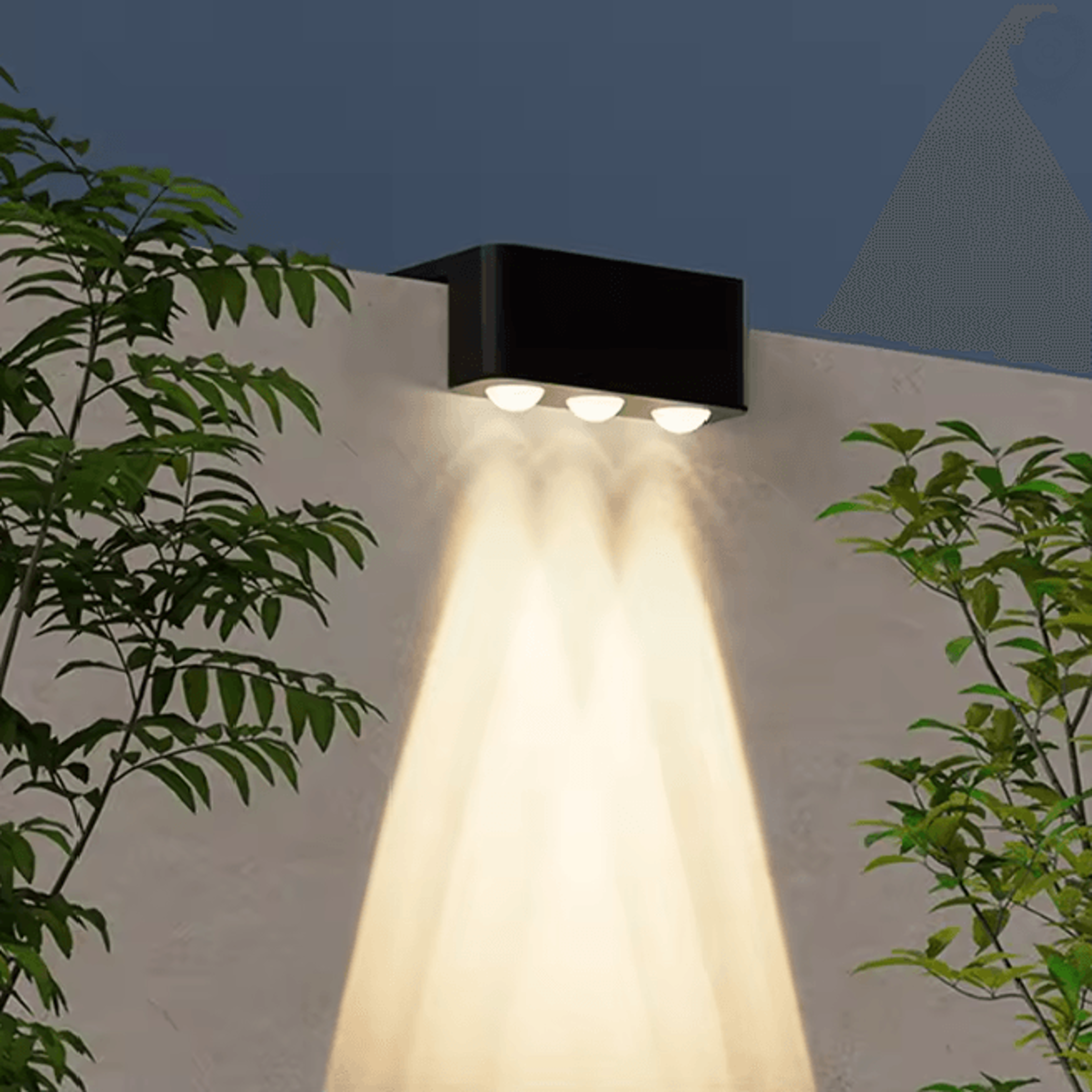 solar outdoor wall step light set