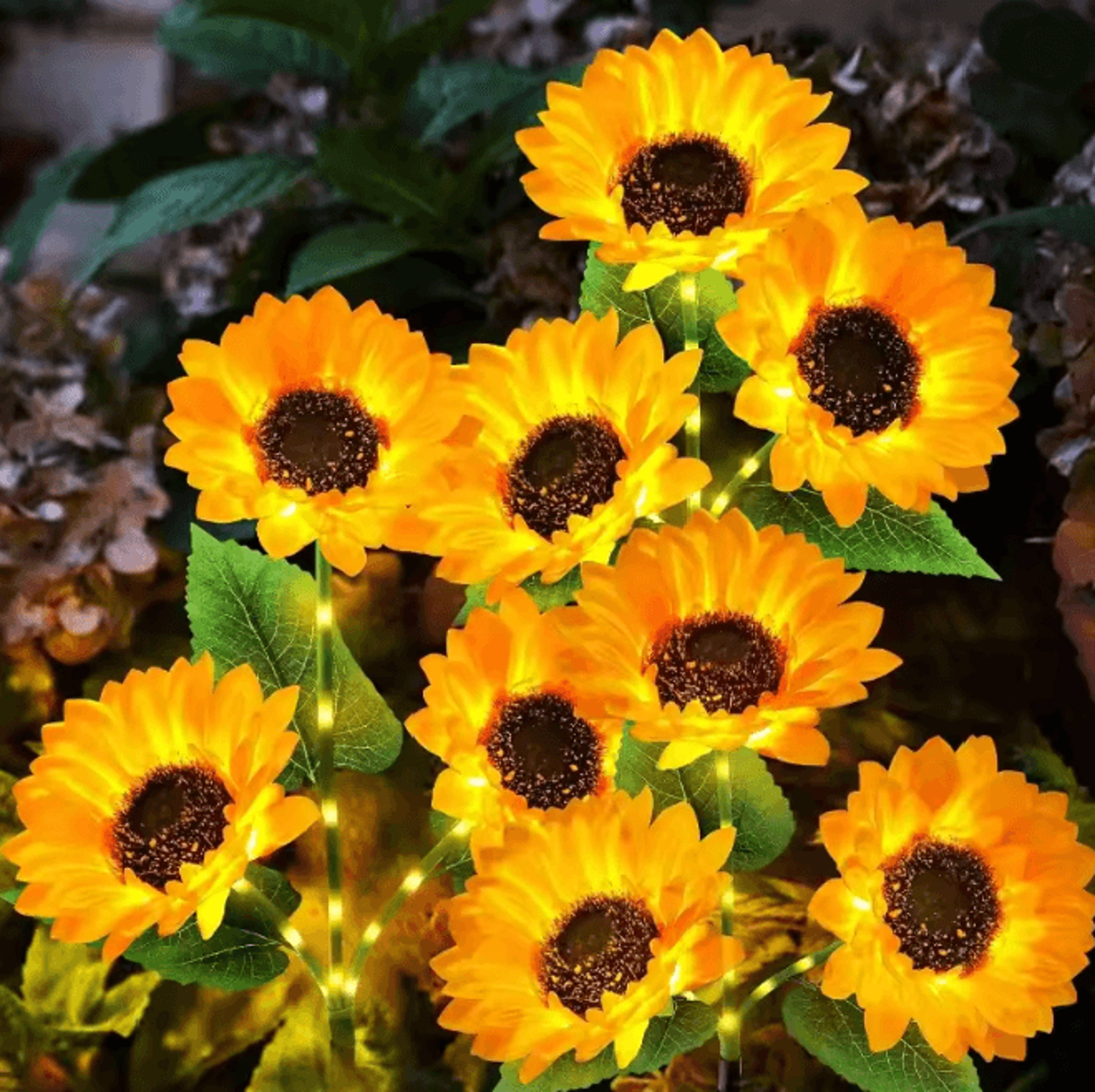 solar sunflower garden light